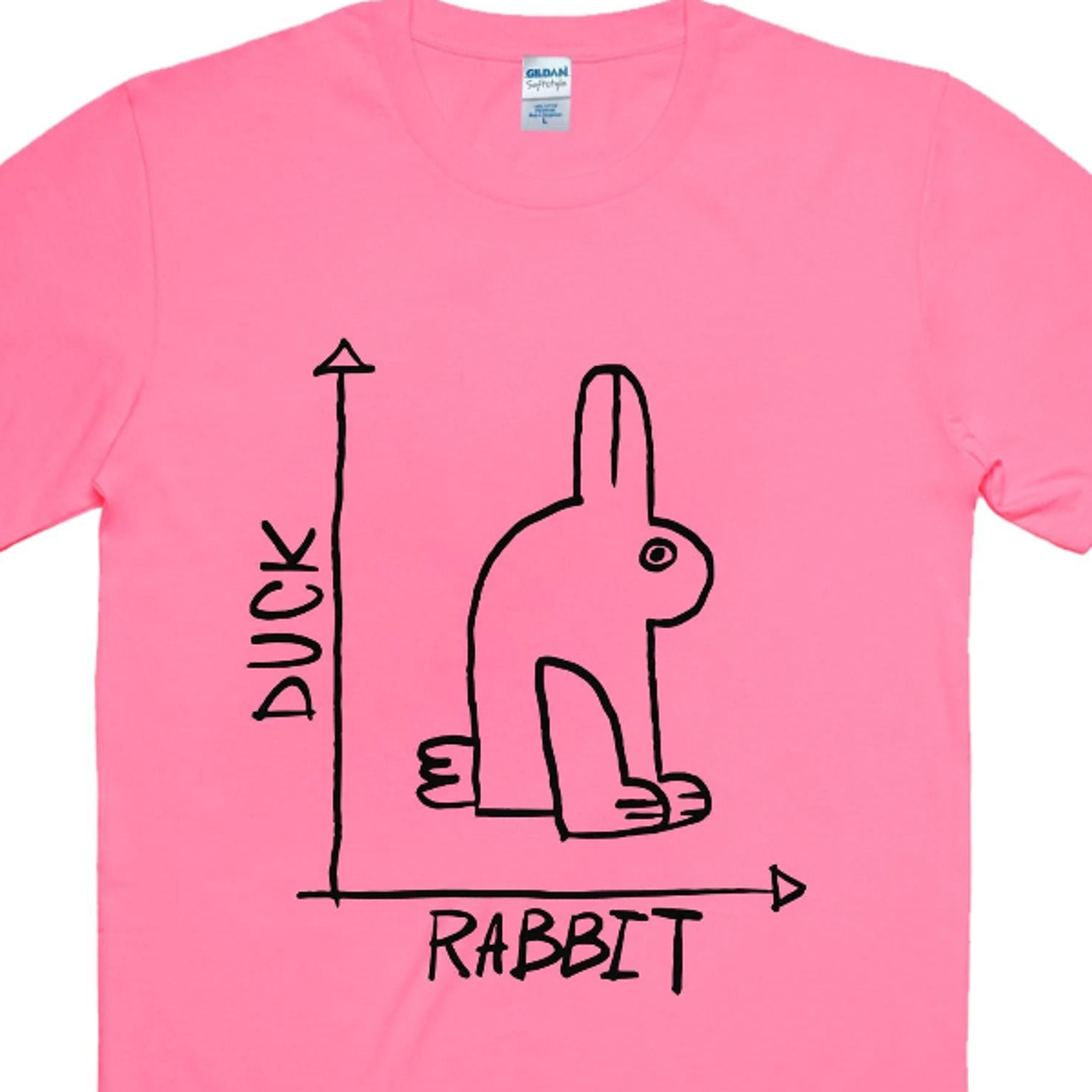 mens funny t-shirt rabbit duck design regular fit 100% cotton tee