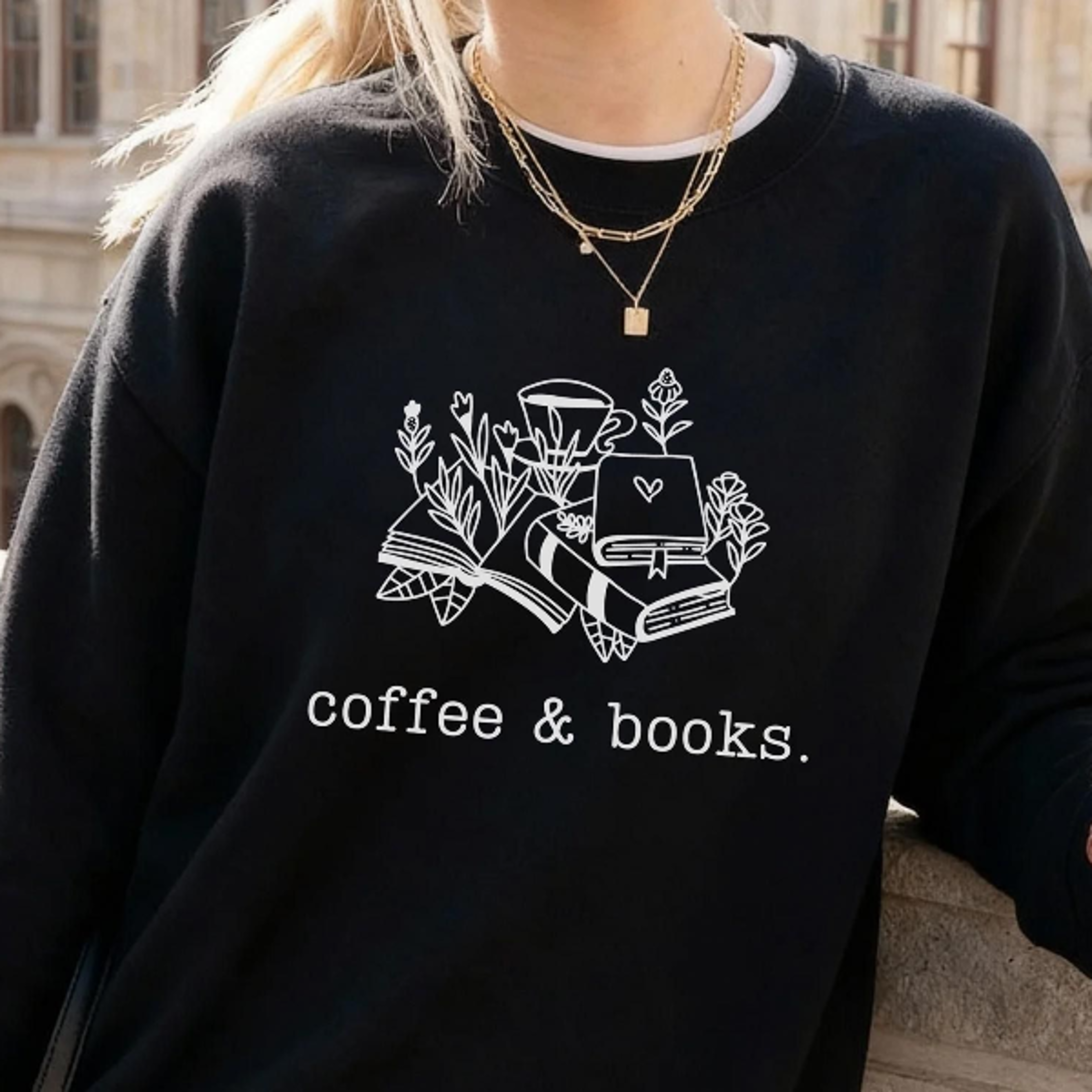 comfort colors coffee & books shirt, bookish coffee lover tshirt, book club gifts, book lover tee