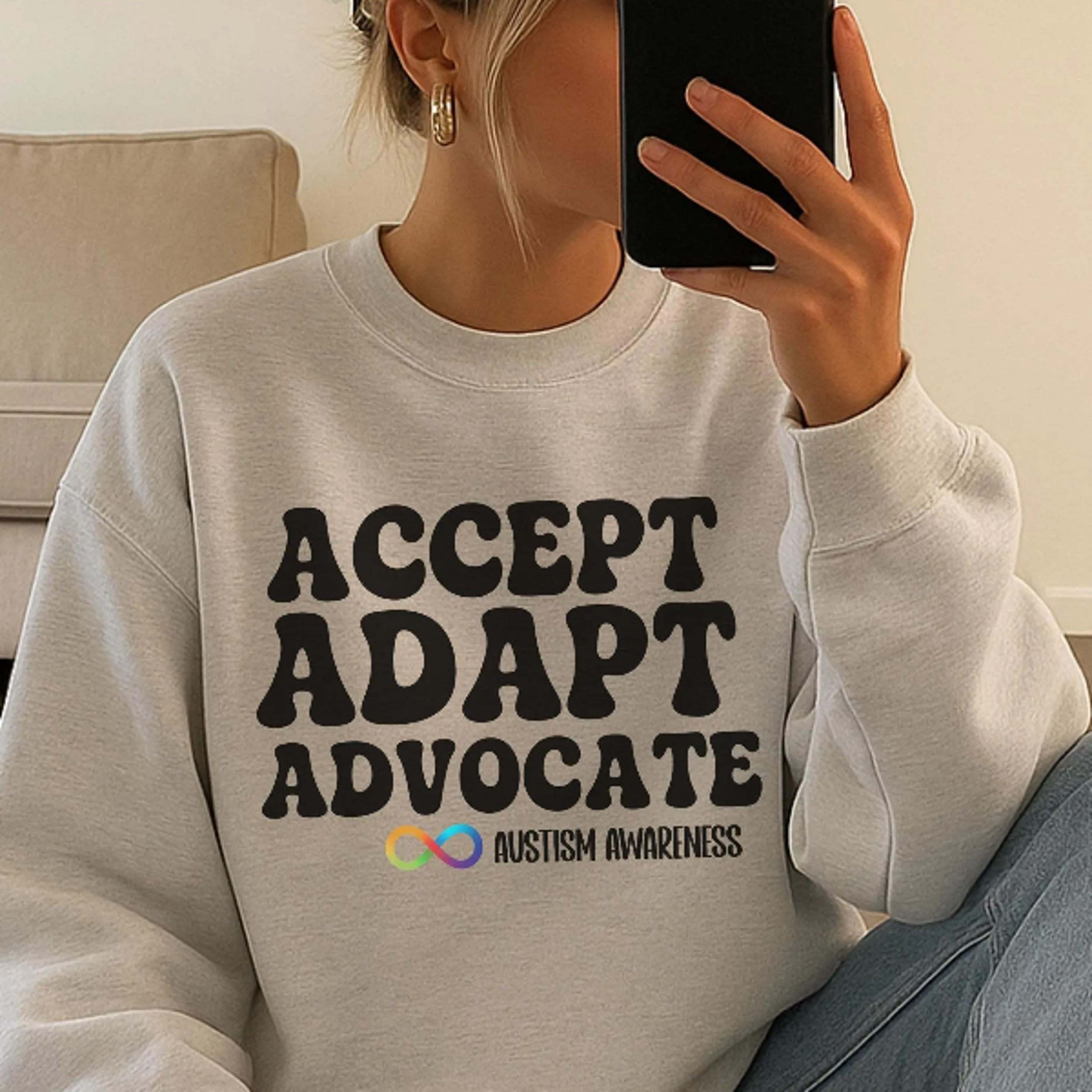 comfort colors autism awareness shirt, accept adapt advocate sweatshirt, rainbow infinity symbol tshirt, april autism aw