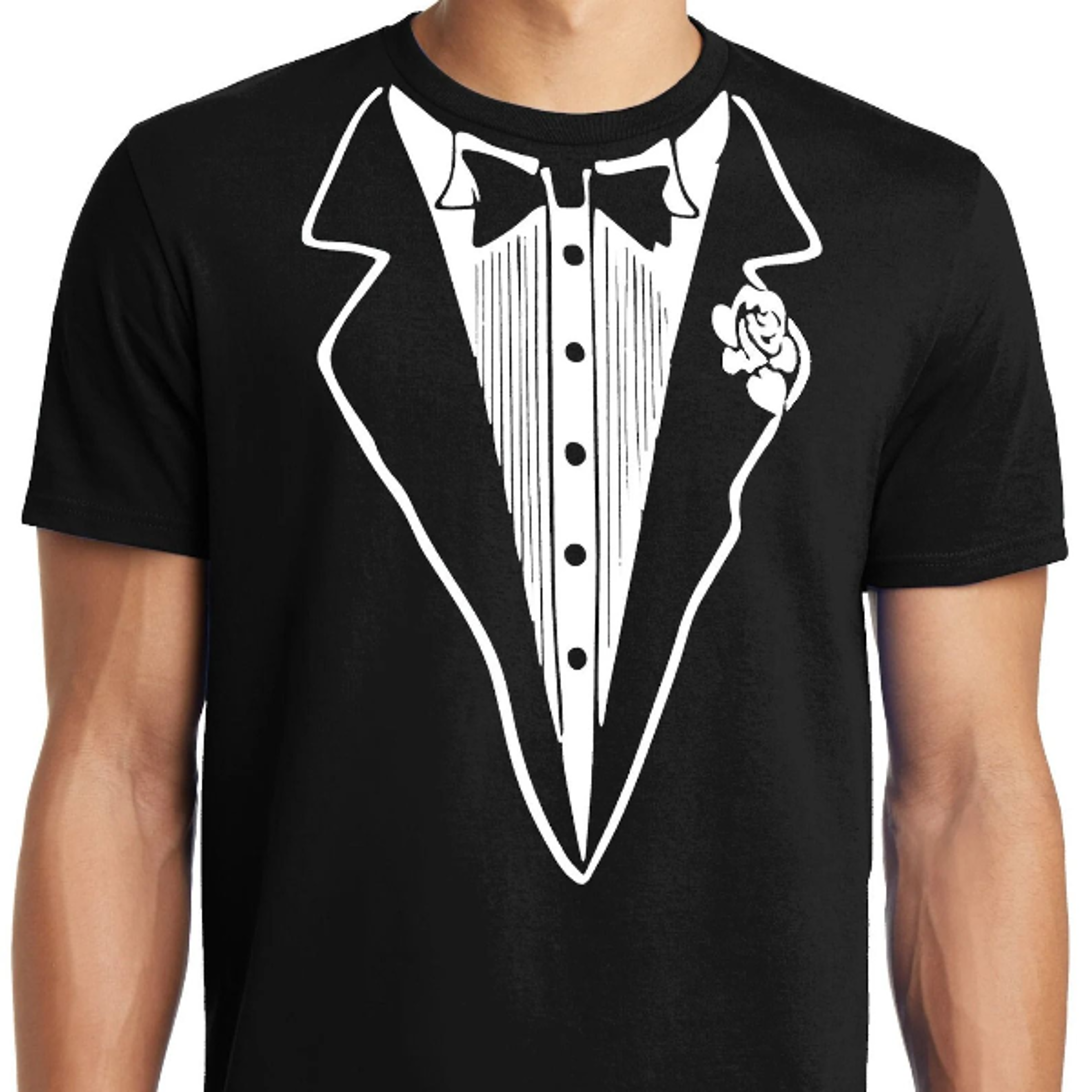 big and tall after party or classic tuxedo t-shirt
