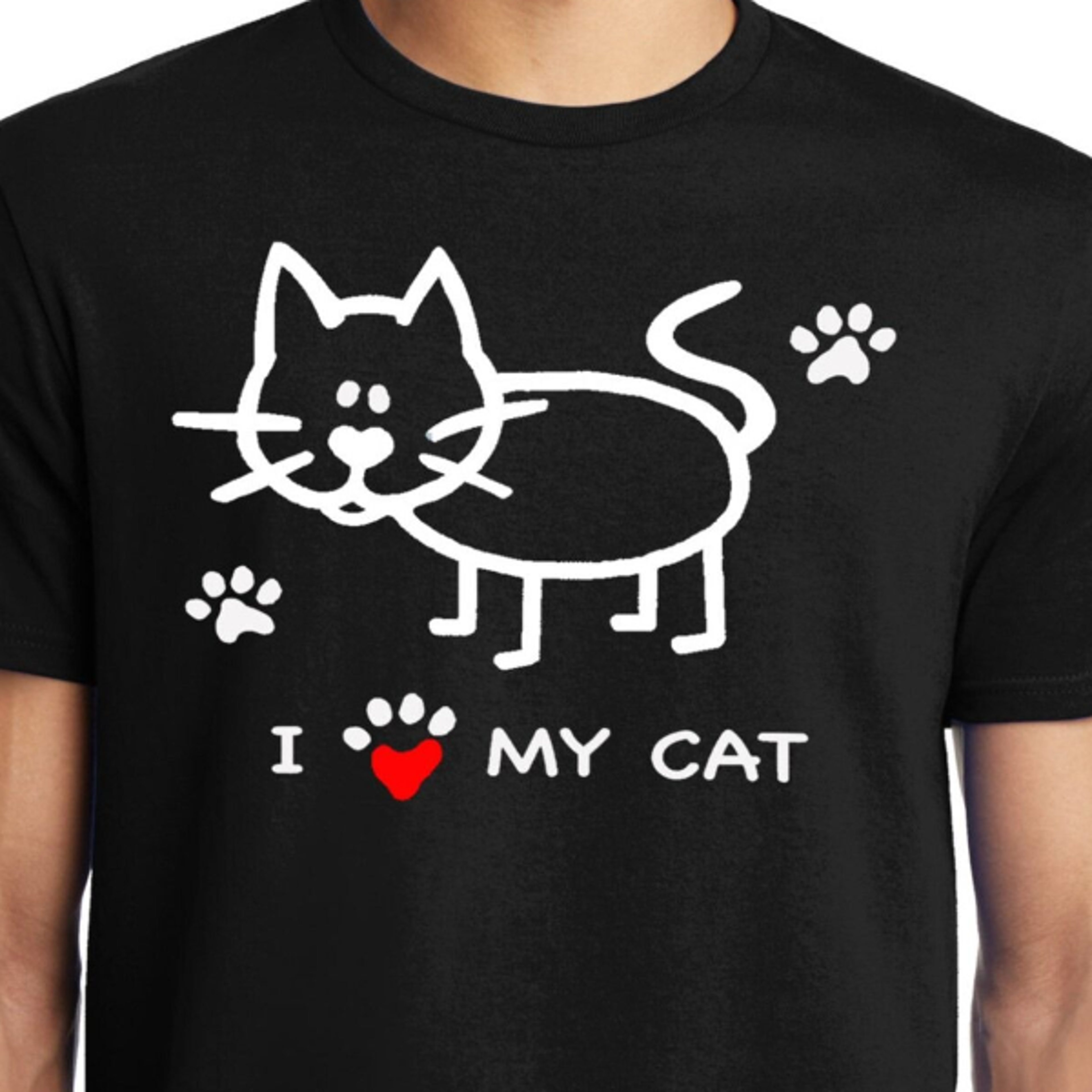 big and tall king size i heart (love) my cat t-shirt