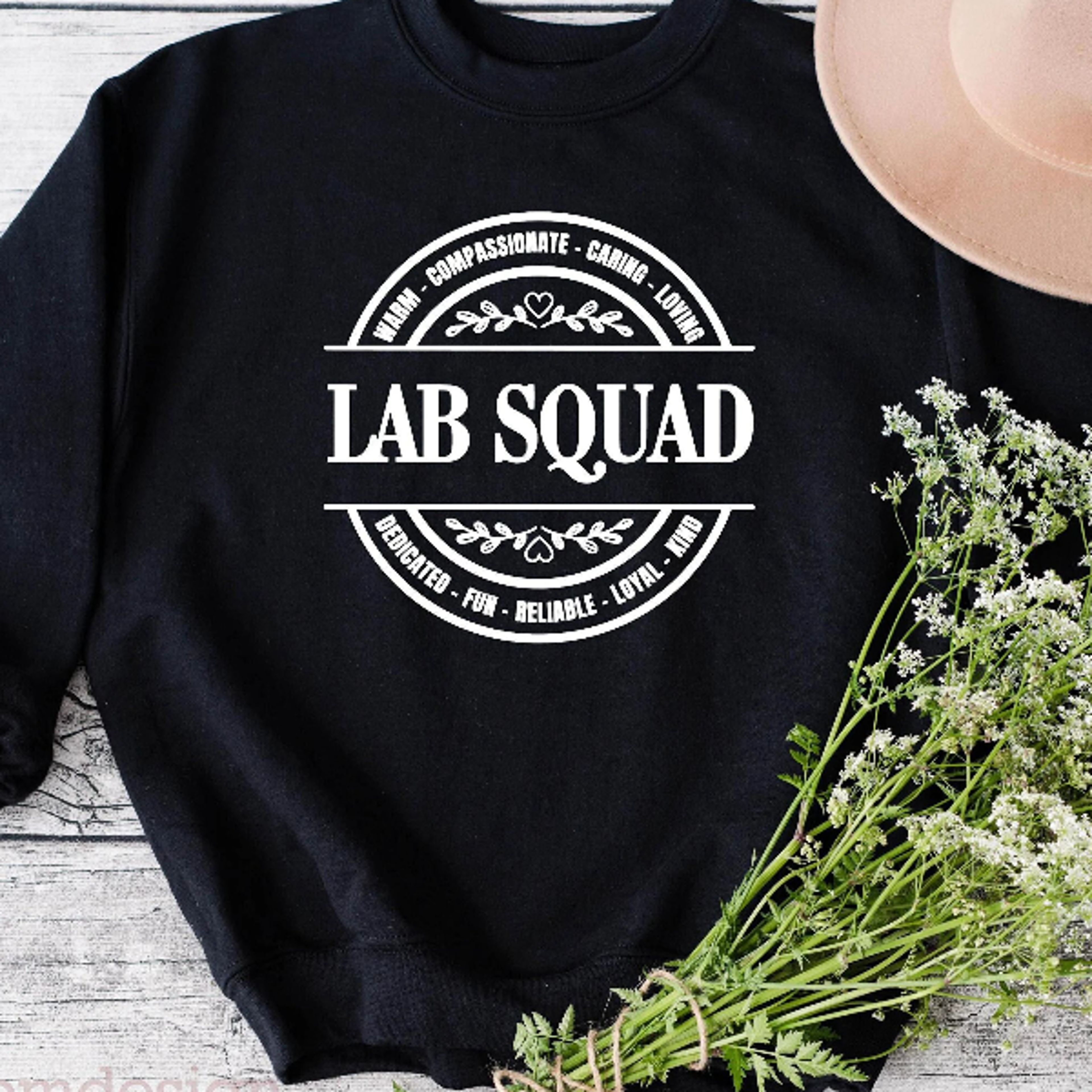 lab squad sweatshirt science lab team graphic crewneck cotton blend laboratory gift sweater