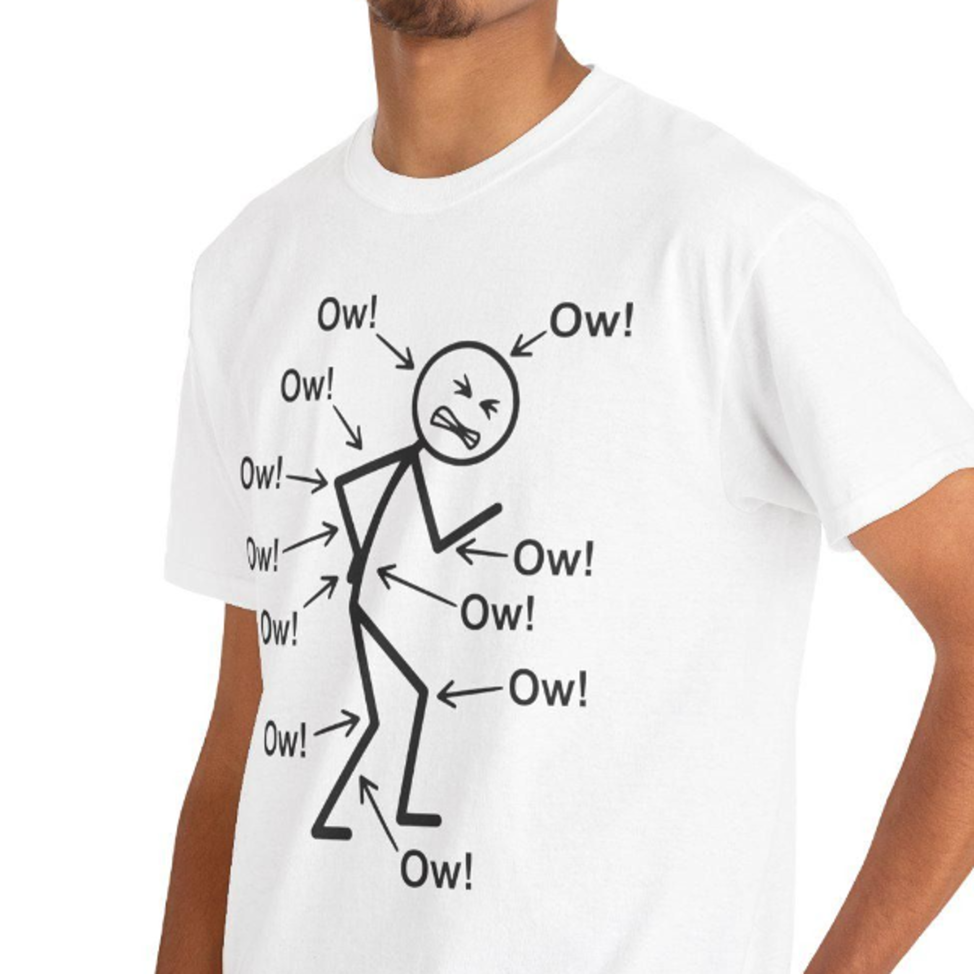 funny ow ow ow shirt, ow ow ow pain character shirt, ow ow ow ow ow ow ow hurt character meme hurt everywhere shirt