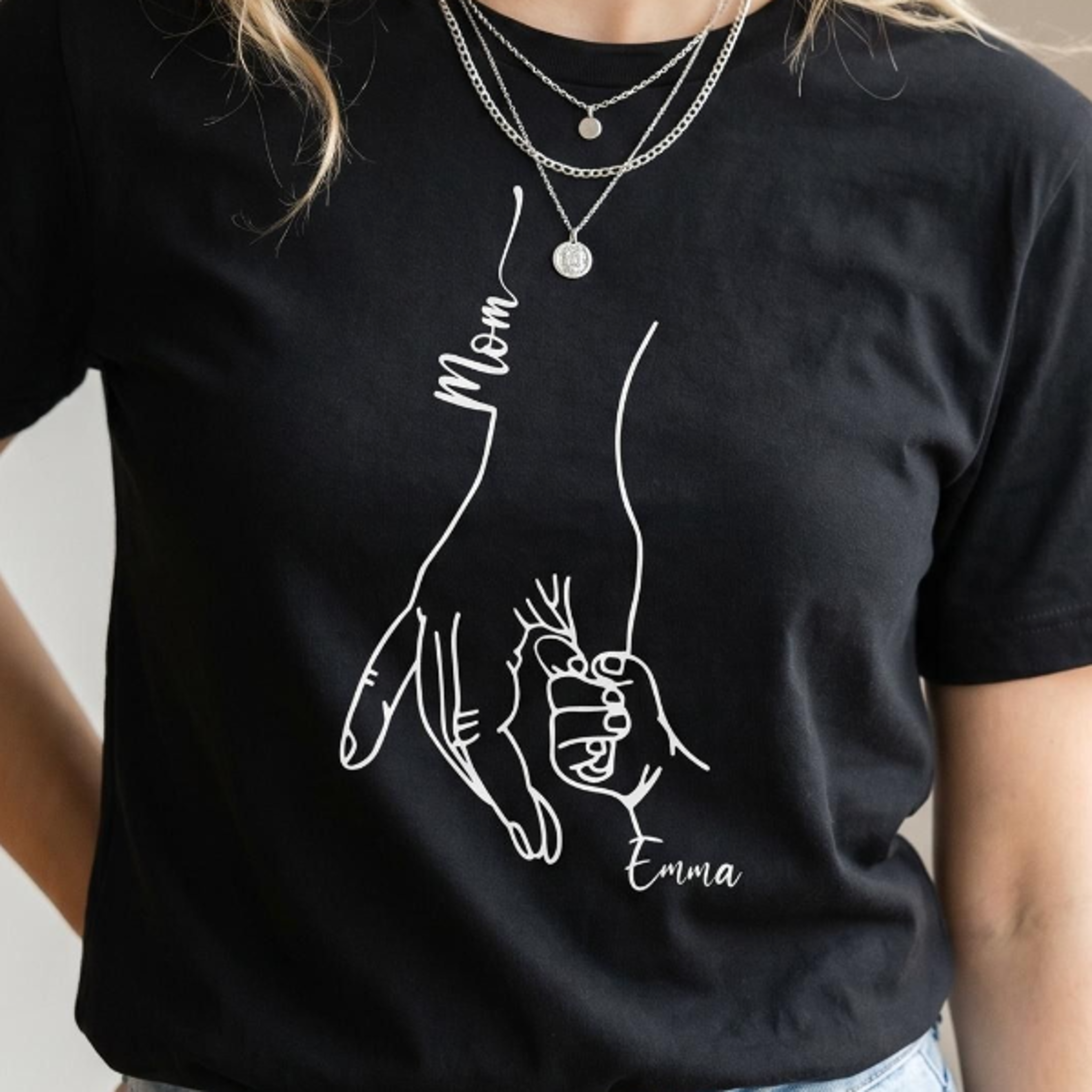 mom dad hands shirt, custom family name t-shirt, mothers fathers day gift from , matching parent