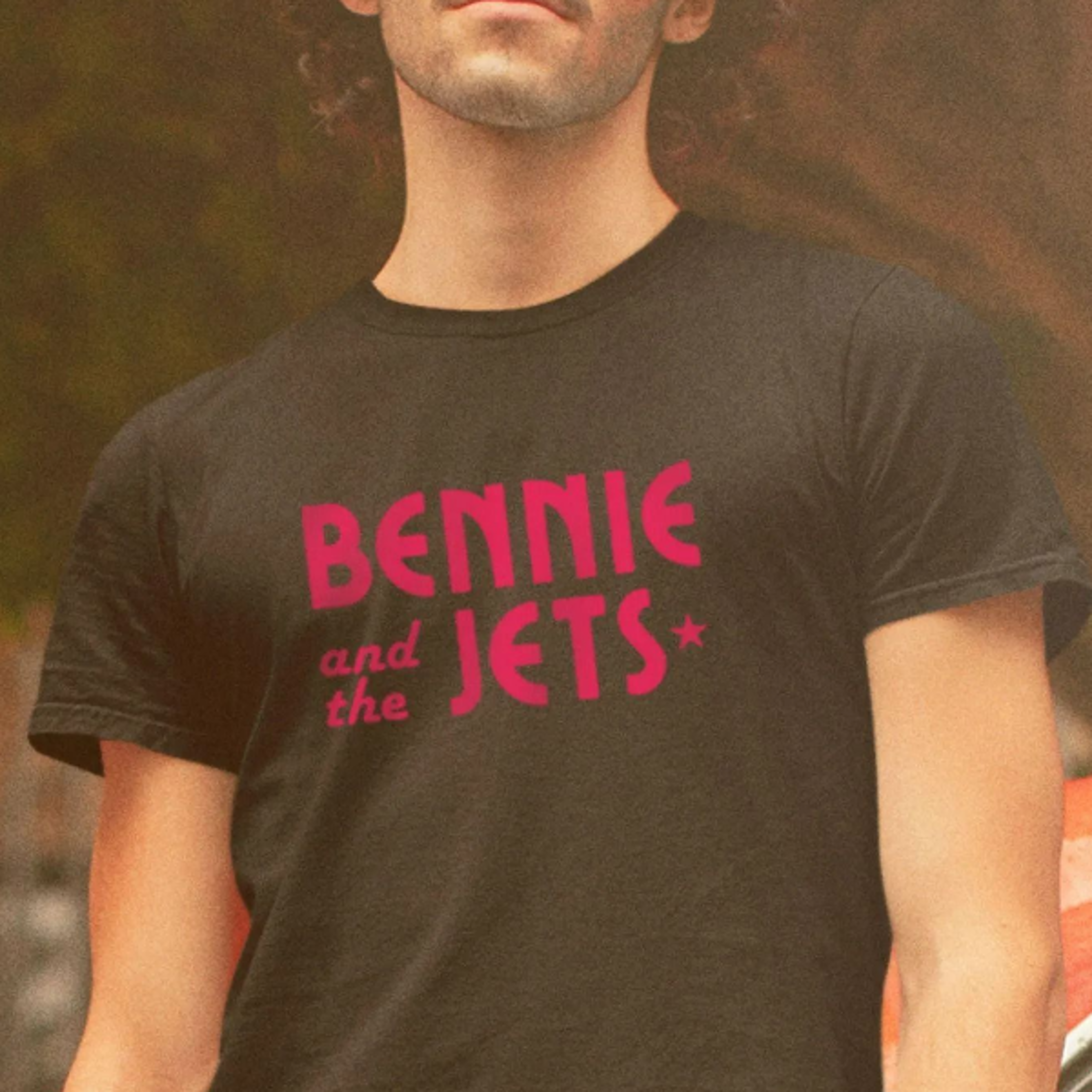 bennie and the jets shirt, retro style t-shirt, 70s clothing, elton band tee, vintage 70s fashion, 70s party shirt, clas