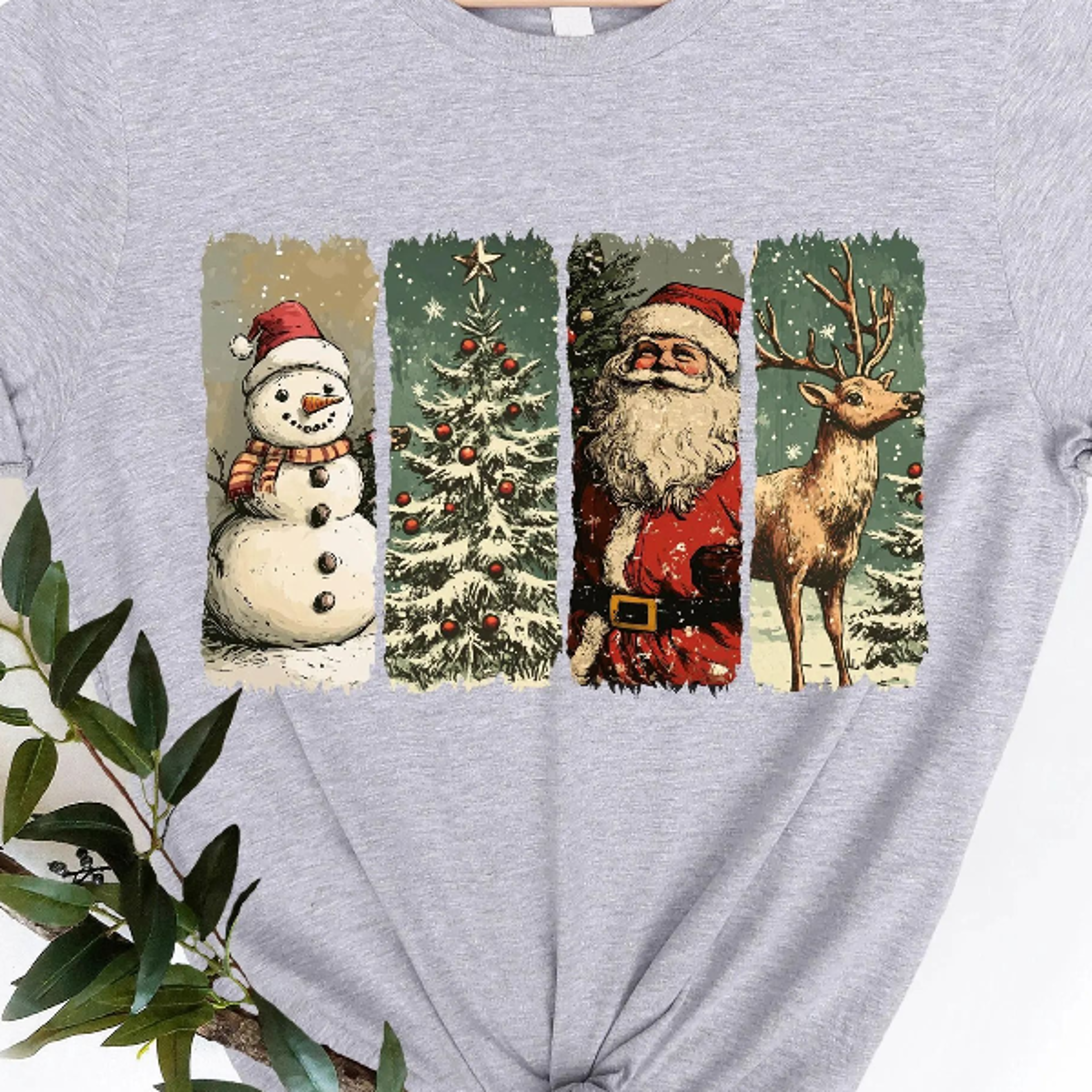 retro santa christmas t-shirt vintage holiday graphic tee festive santa claus shirt winter gift