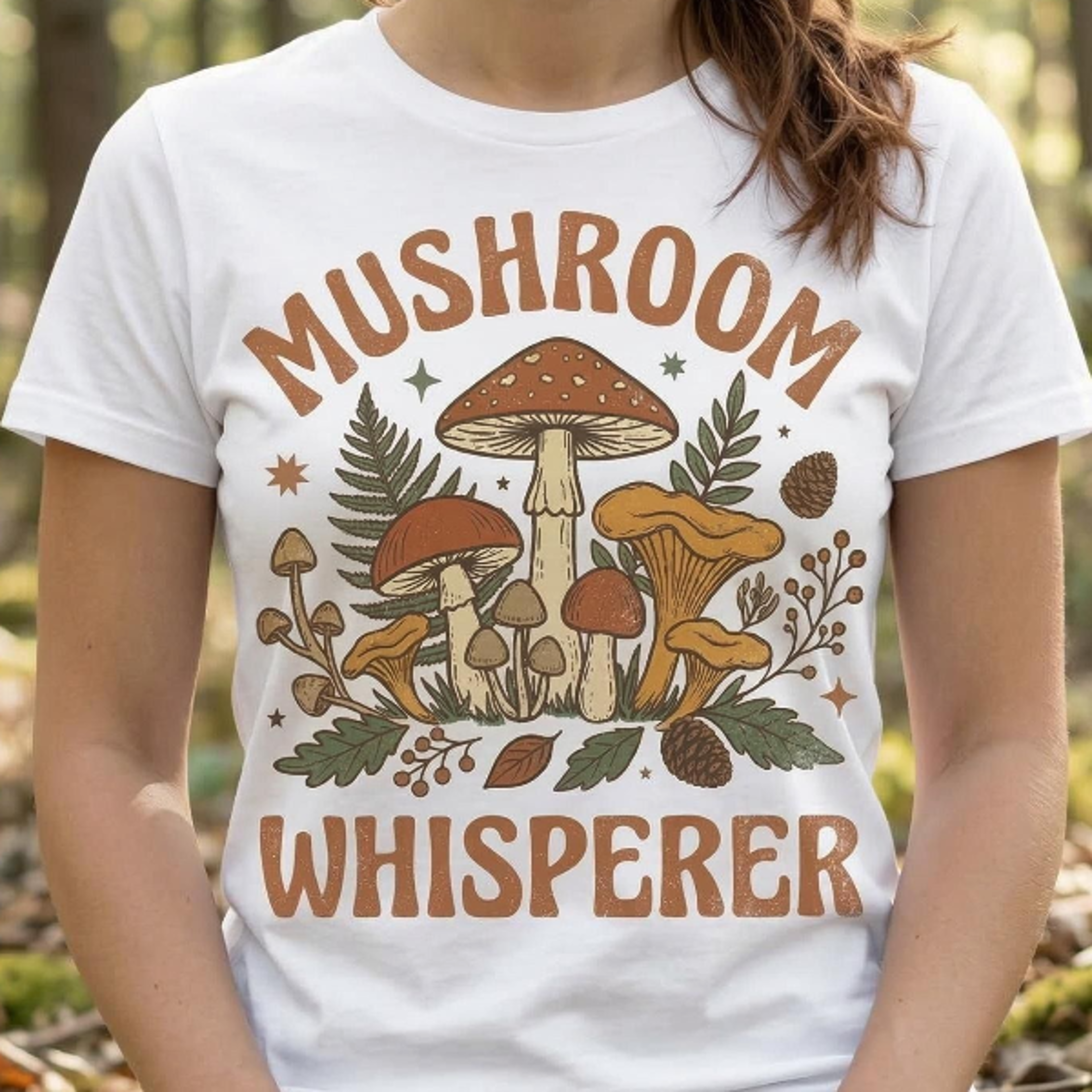 mushroom whisperer shirt, cottagecore fungi apparel, mycology foraging gift