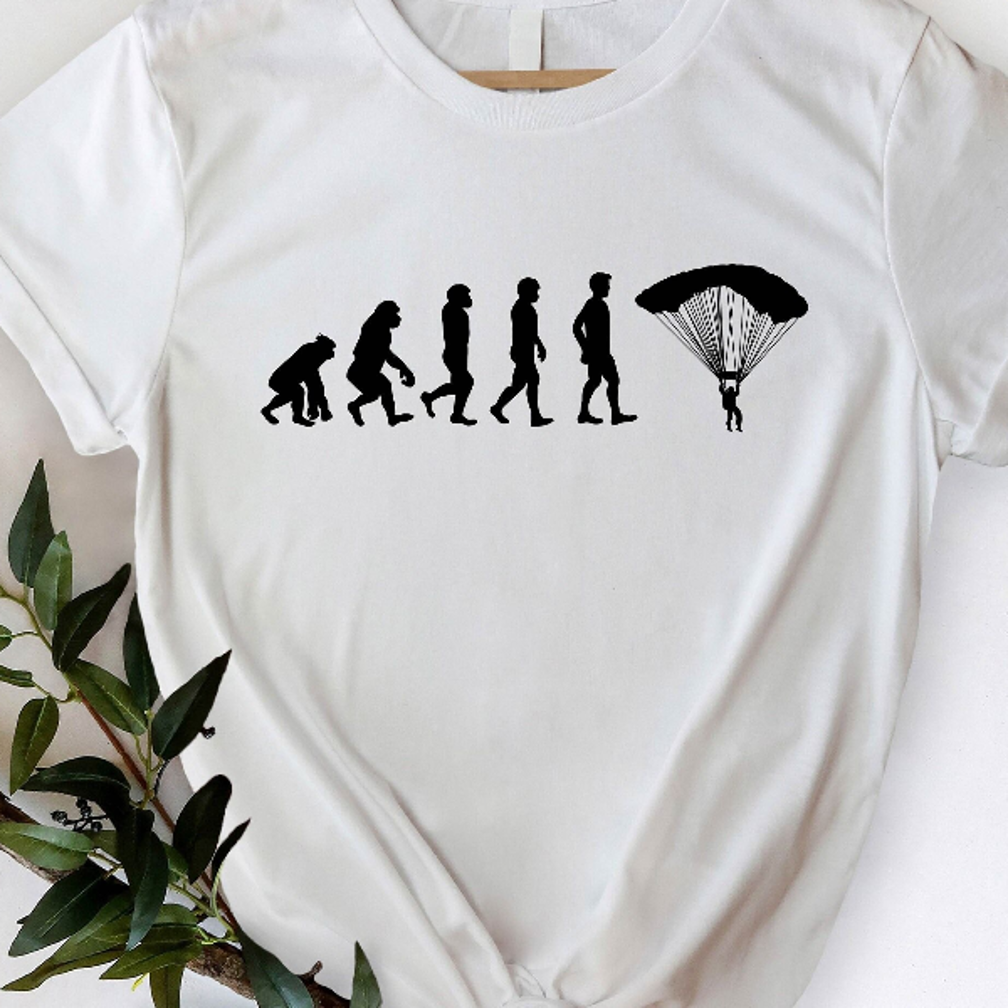 skydiving evolution t-shirt funny parachute graphic tee adventure skydiver extreme sports gift