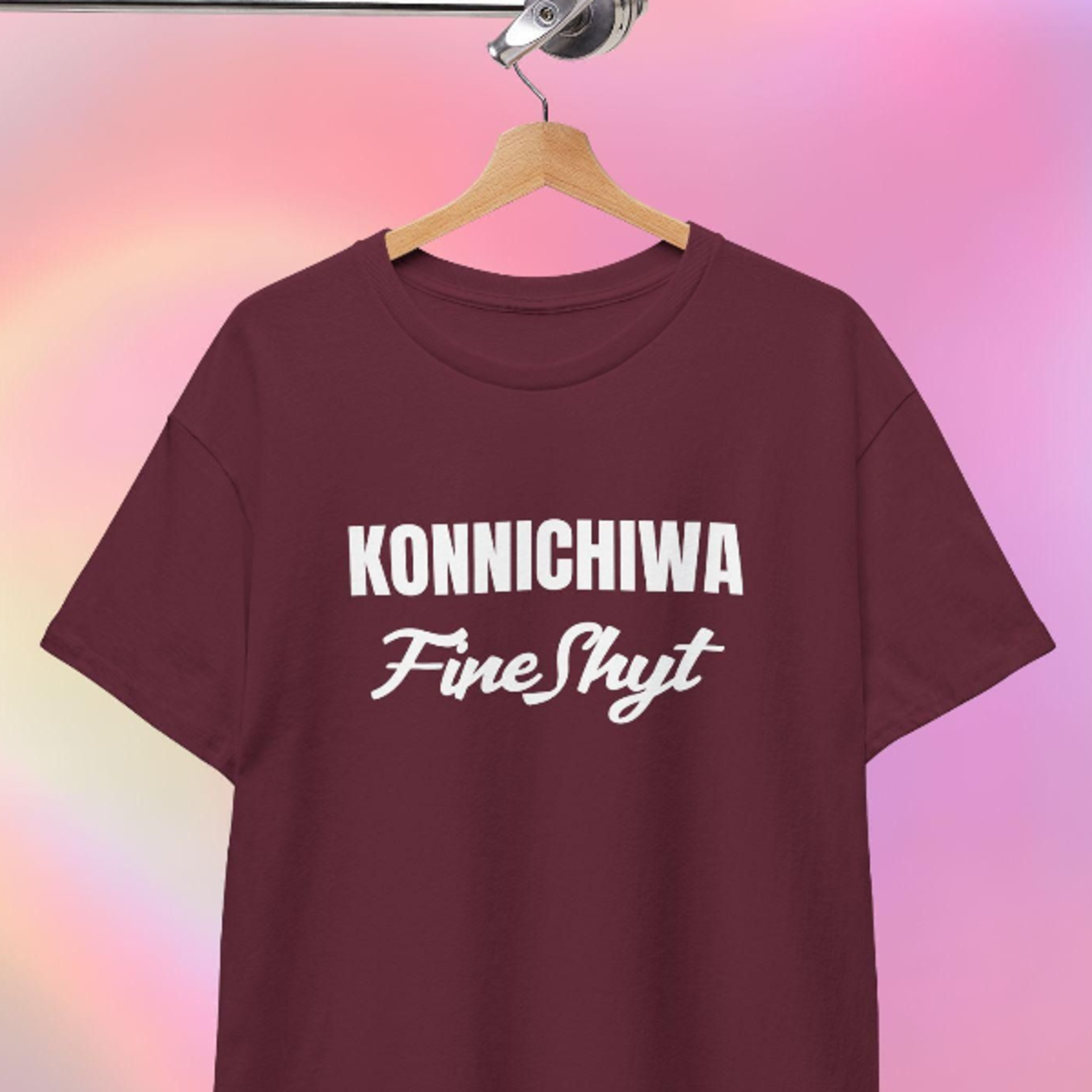 konnichiwa fine shyt t-shirt | japanese meme