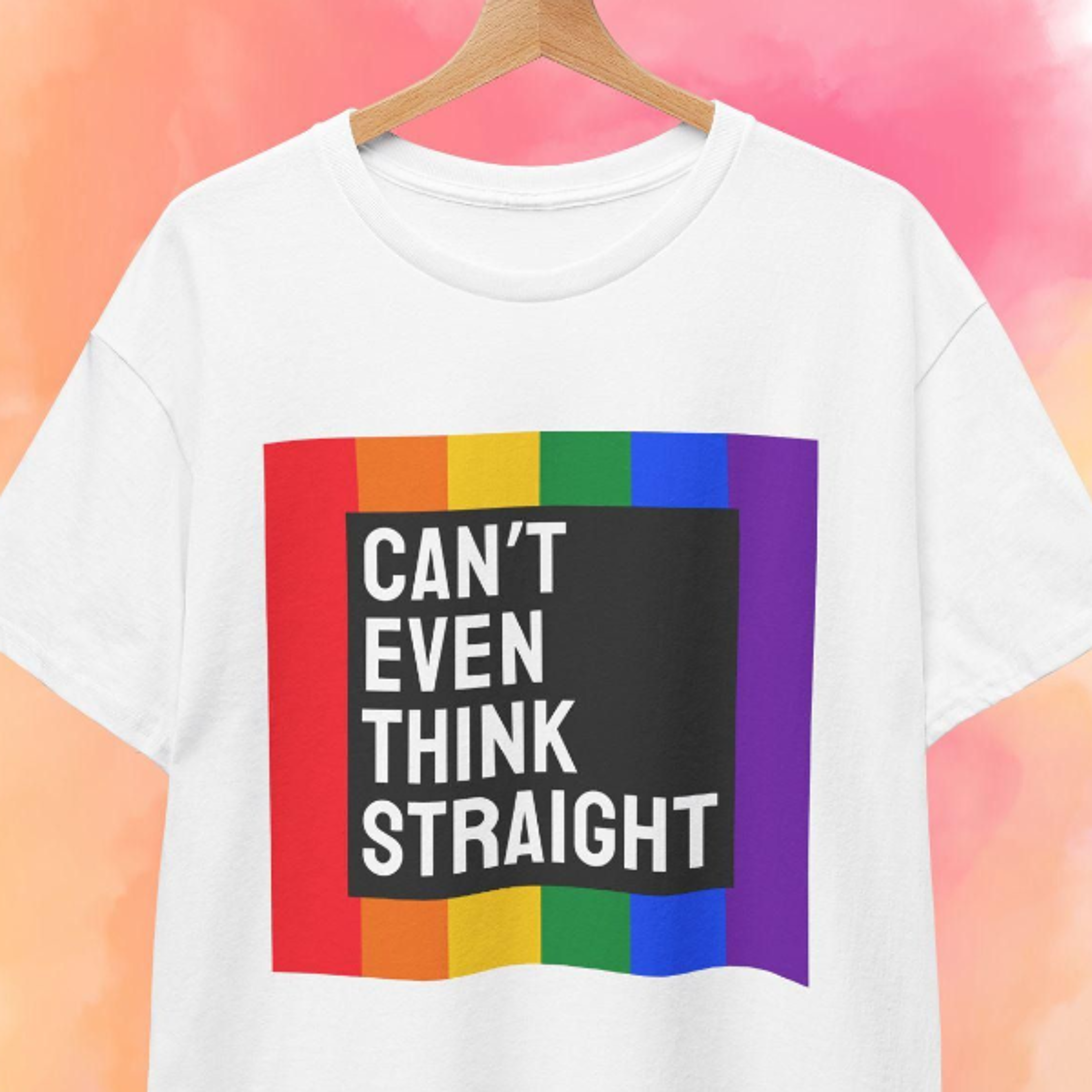 can't even think straight t-shirt | heavy cotton tee, lgbtq statement shirt, anti-homophobia