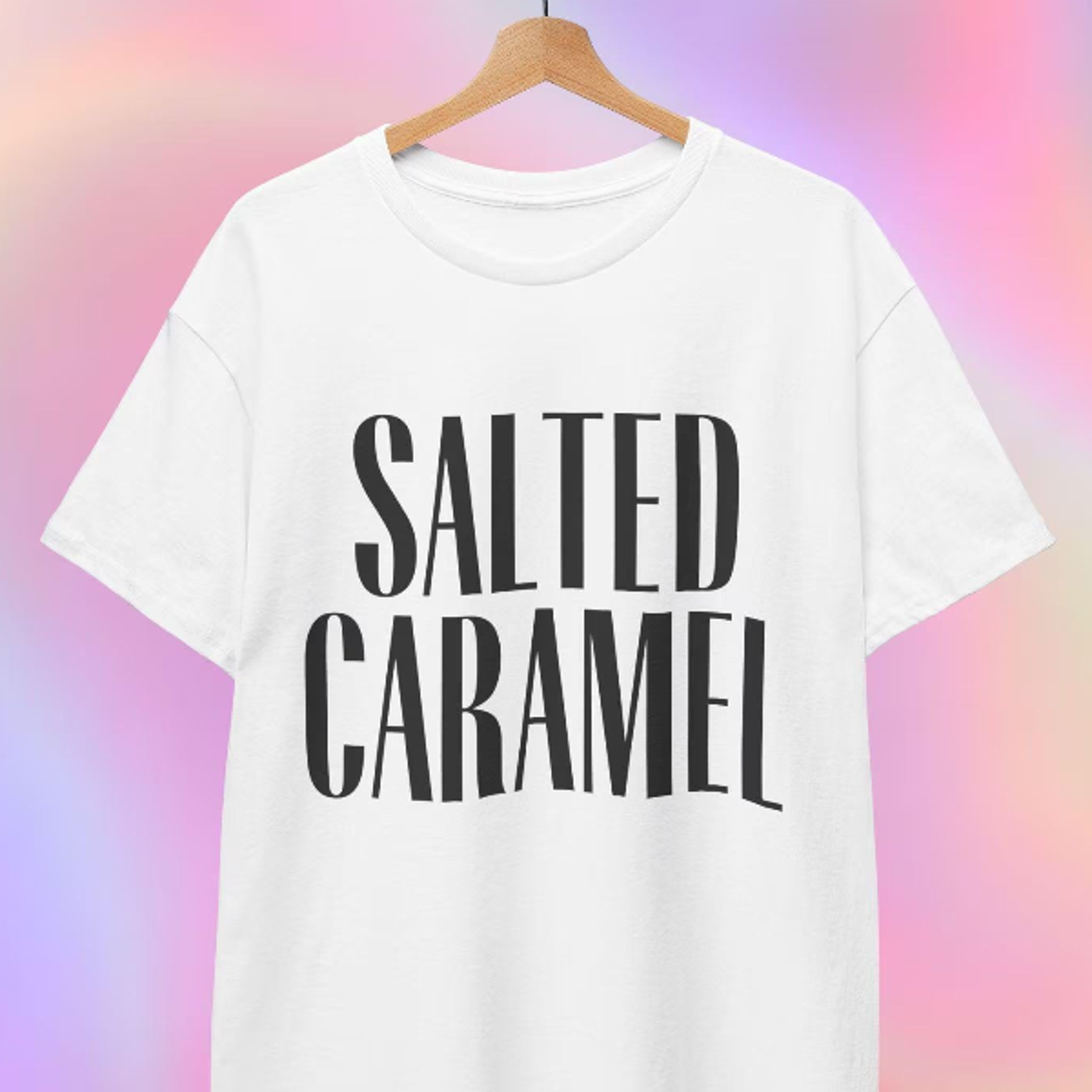 salted caramel t-shirt | foodie, unisex t-shirt, minimalist aesthetic, y2k shirt, salted caramel lovers