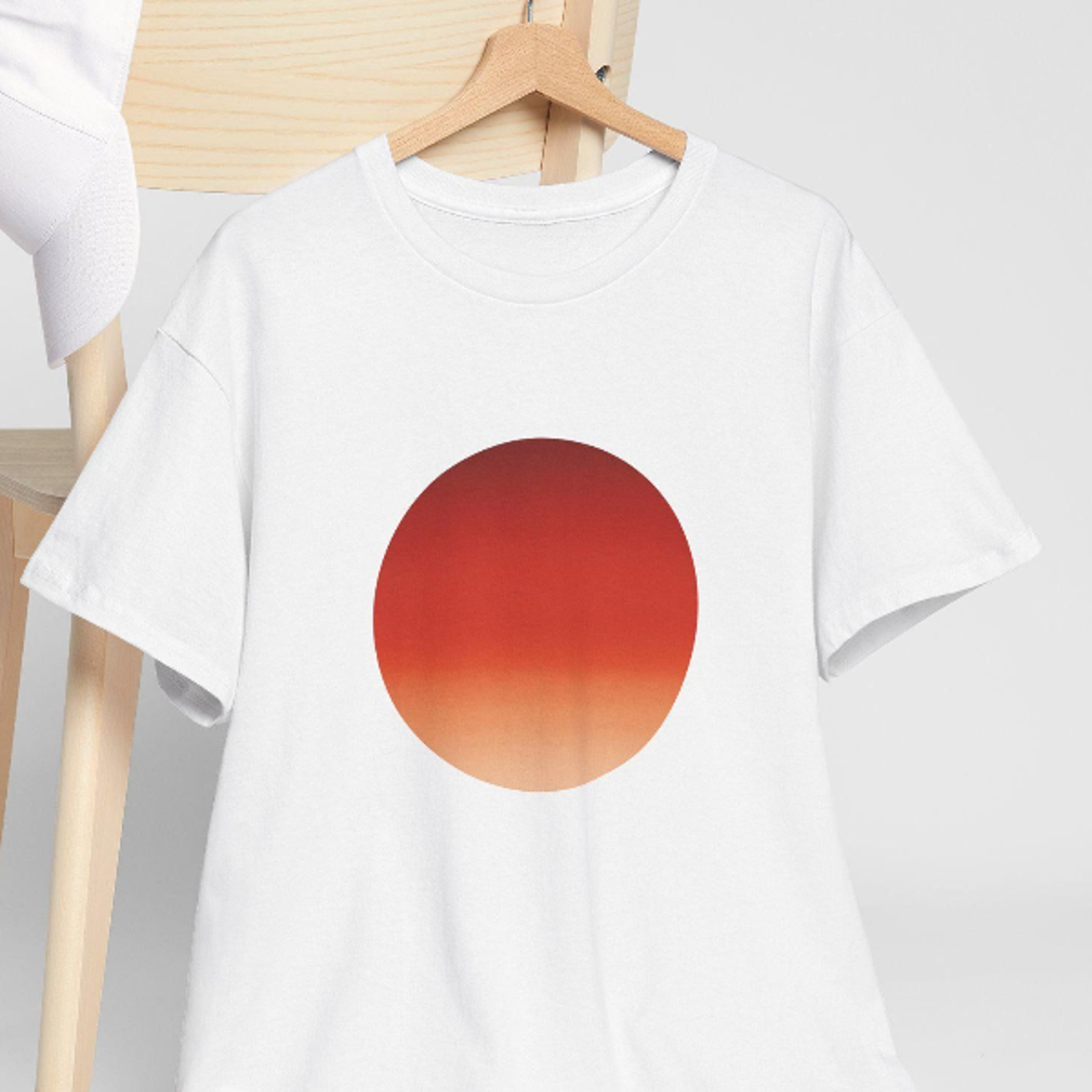 retro red sun shirt, vintage 70s inspired