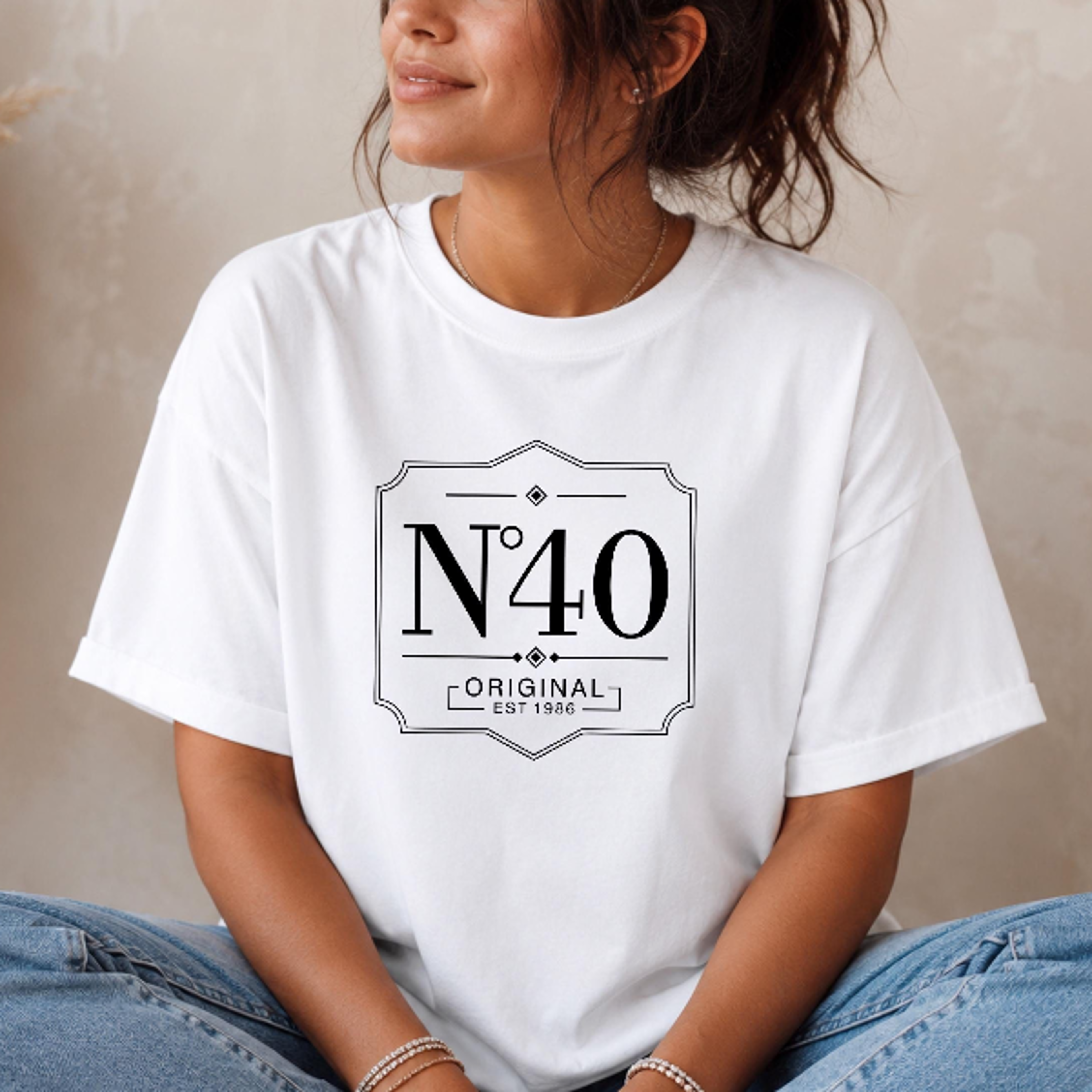 no 40 original since 1986 birthday t shirt, 40th birthday printed tee, vintage year retro birthday shirt, forty celebrat