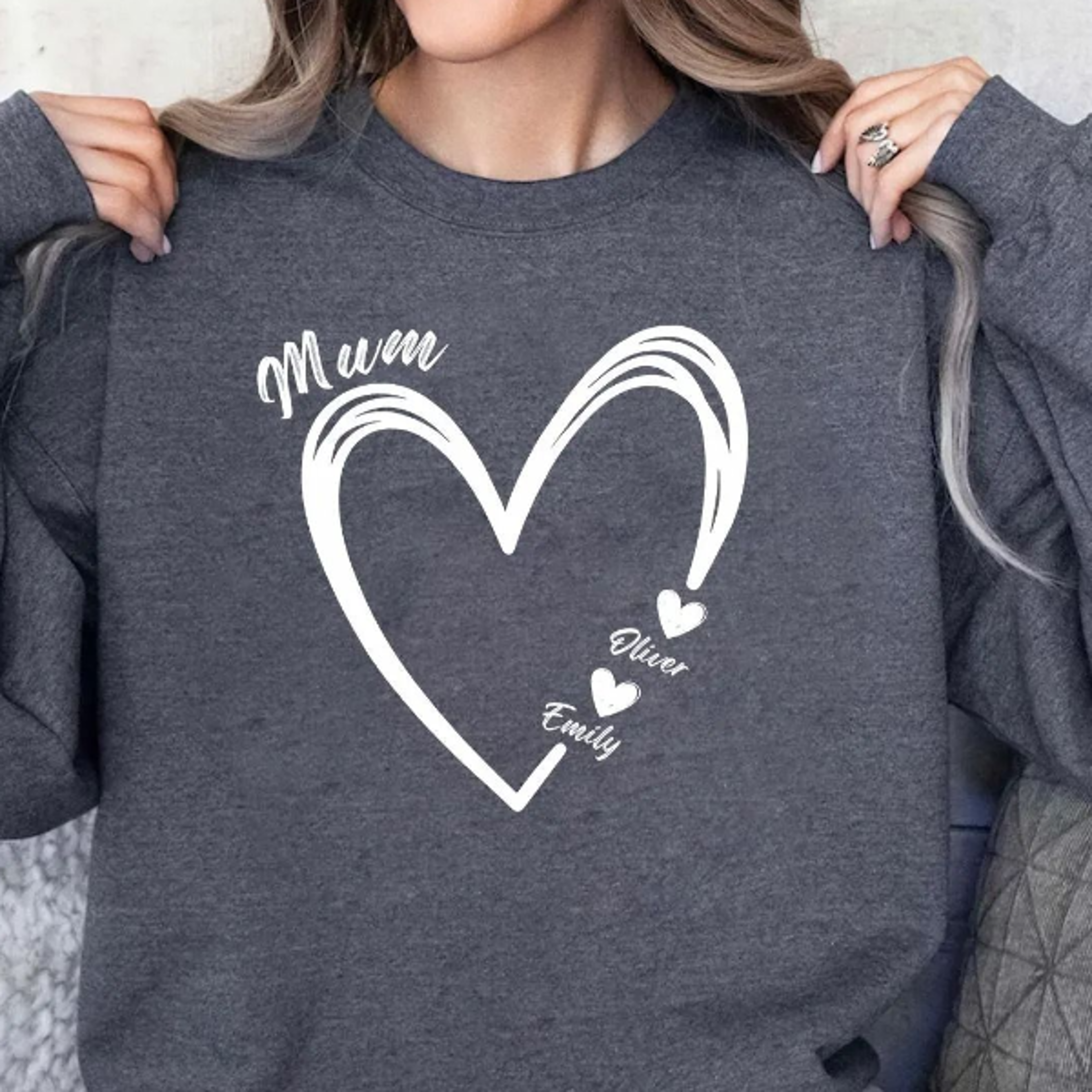 mum heart jumper, mama to be gift top, mothers day present, grandma nanny sweatshirt, mummy birthday top, minimal