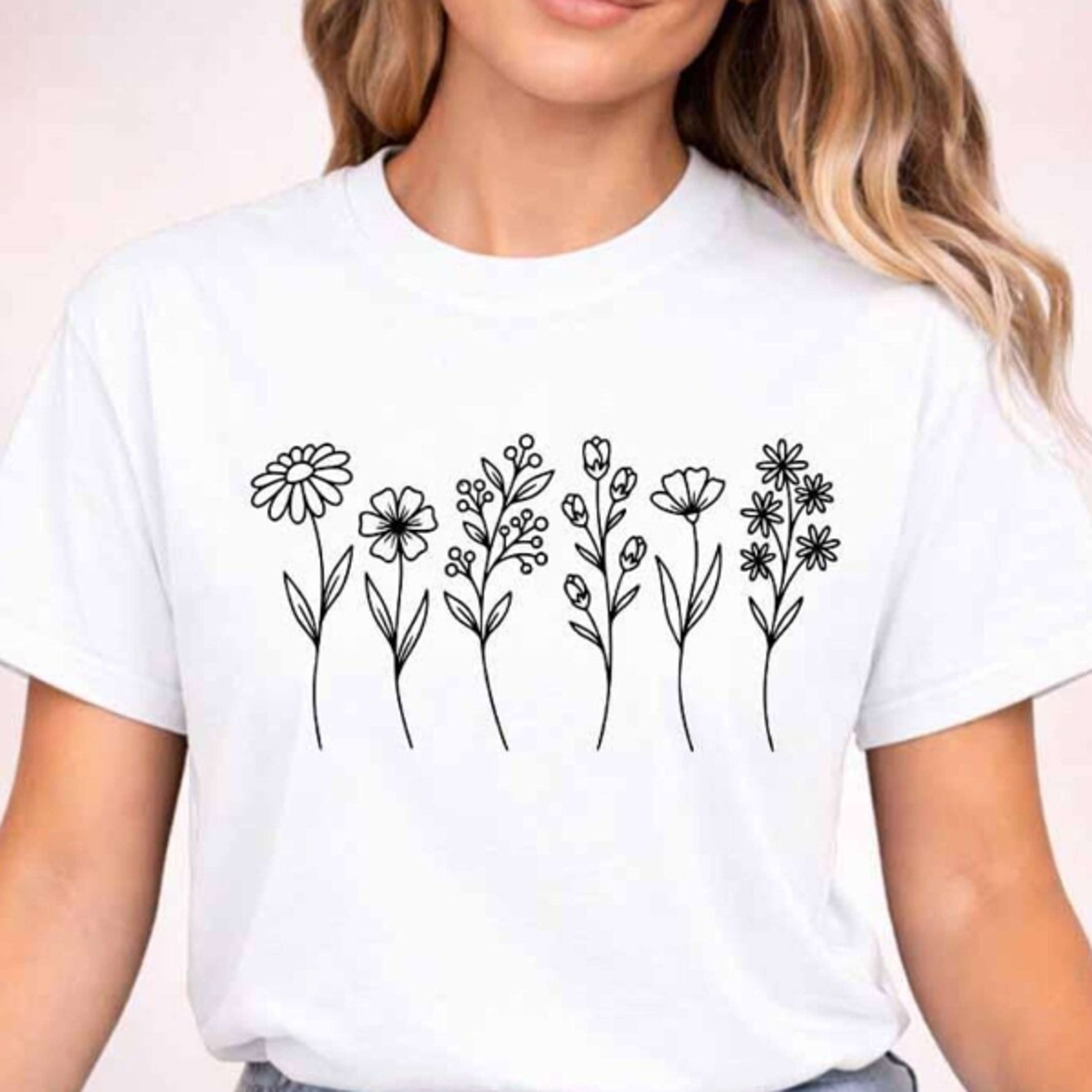 wildflower floral cottagecore t shirt, botanical nature graphic tee, flower meadow shirt, aesthetic garden style top, fl