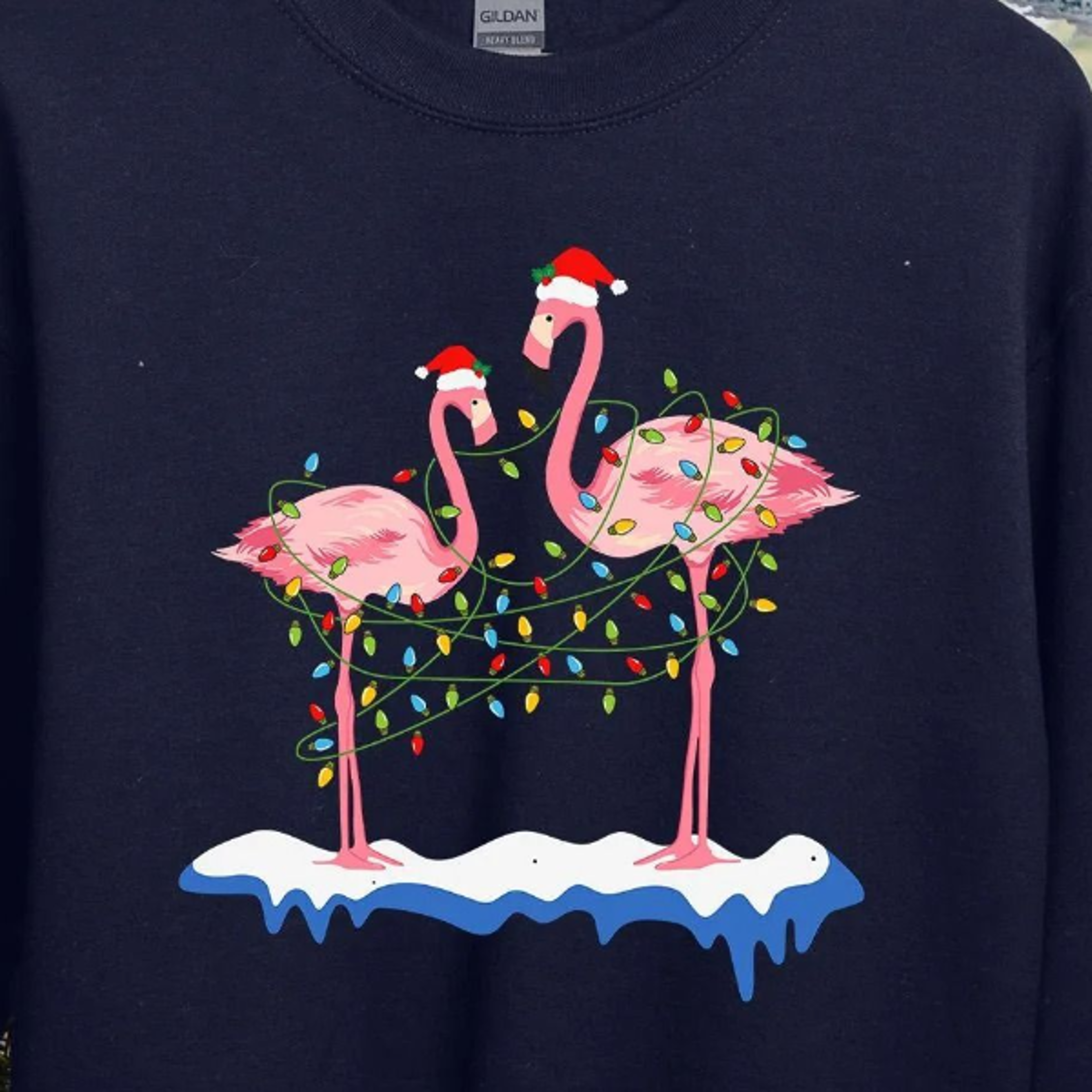 christmas flamingo sweatshirt, funny flamingo xmas jumper, cute flamingo holiday sweater, animal christmas top, festive
