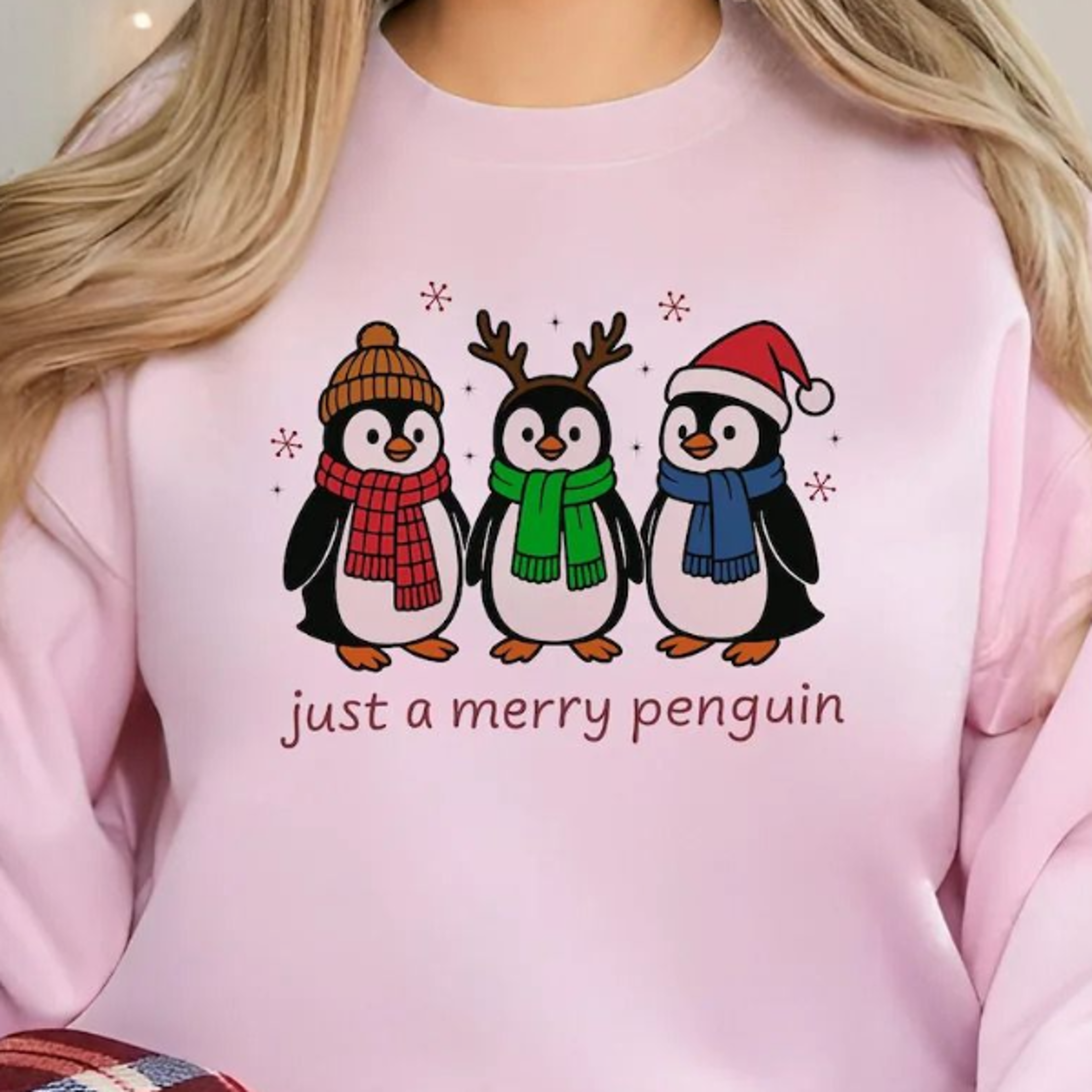 retro merry penguin christmas sweatshirt, funny holiday animal jumper, cute winter xmas crewneck printed jumper, cozy re