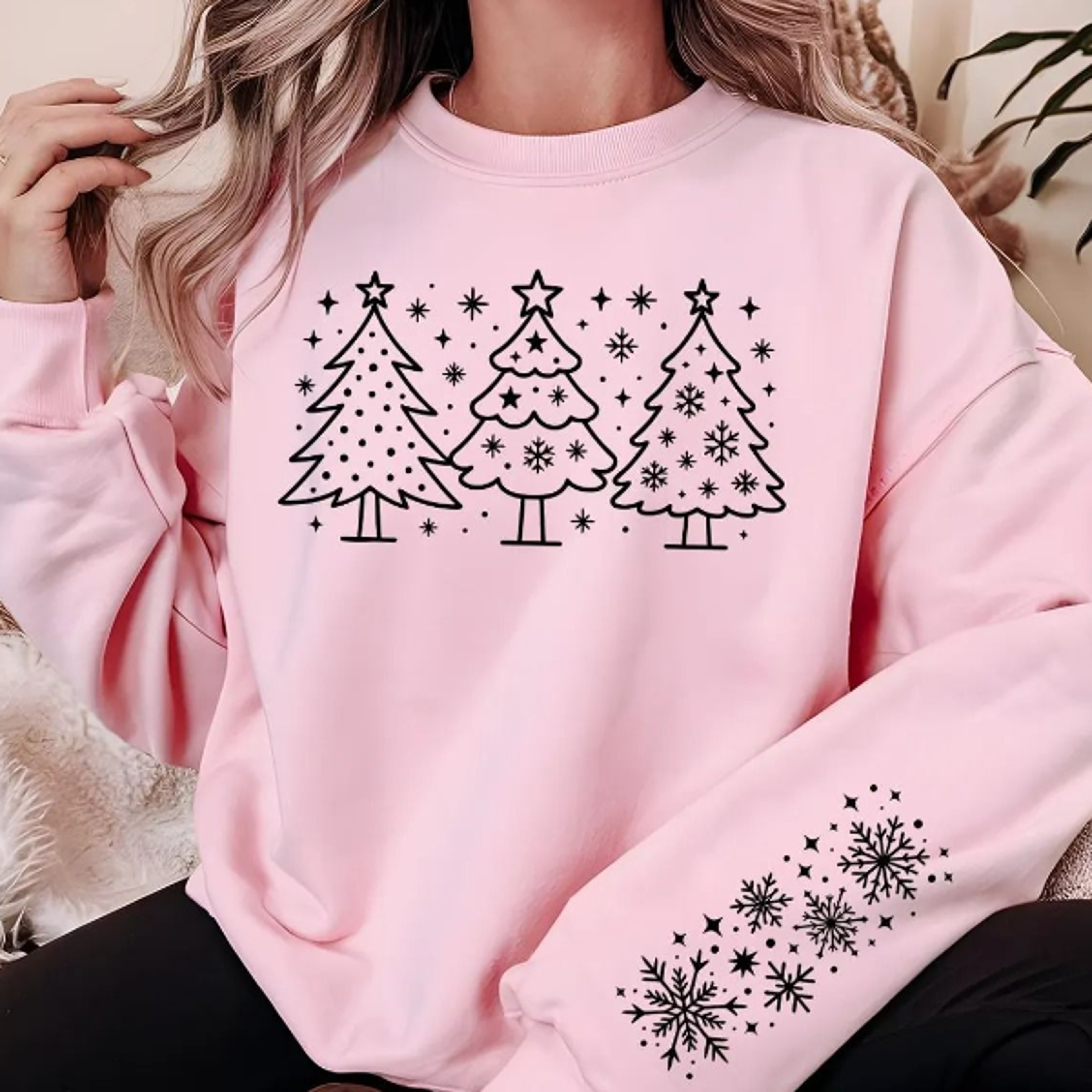 christmas snow tree crewneck sweatshirt, aesthetic holiday sweater, cozy winter family outfit top, cute chri