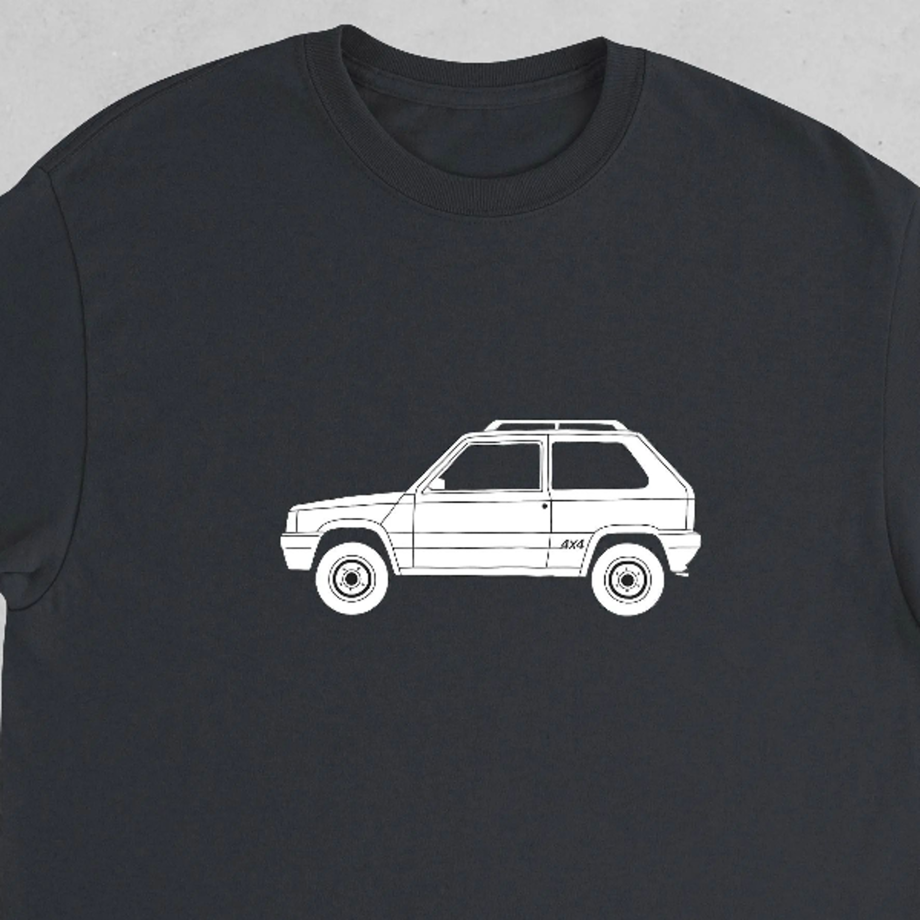 panda inspired 4x4 t-shirt classic italian car, retro off-road tee