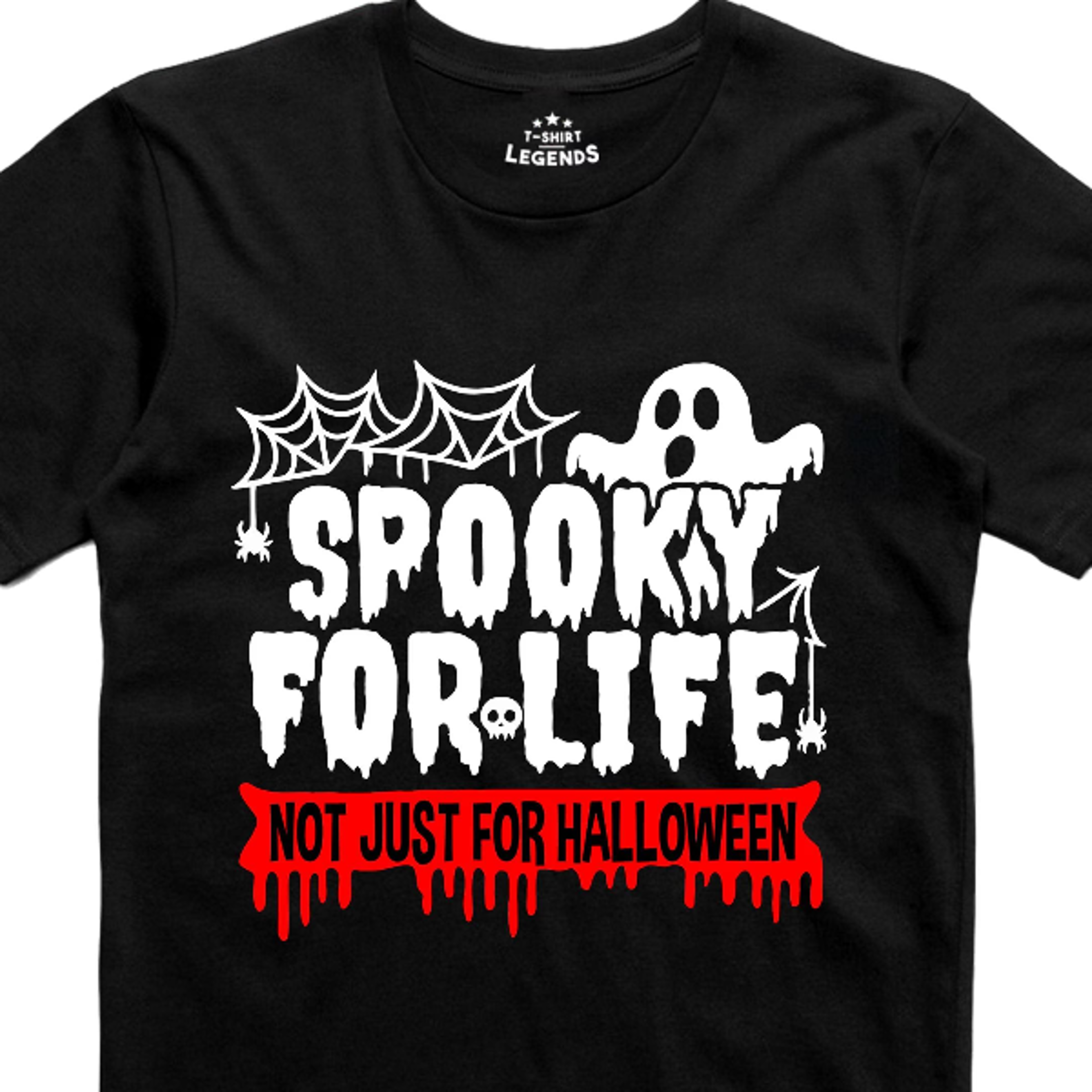 funny halloween ghost t-shirt spooky for life cotton tee