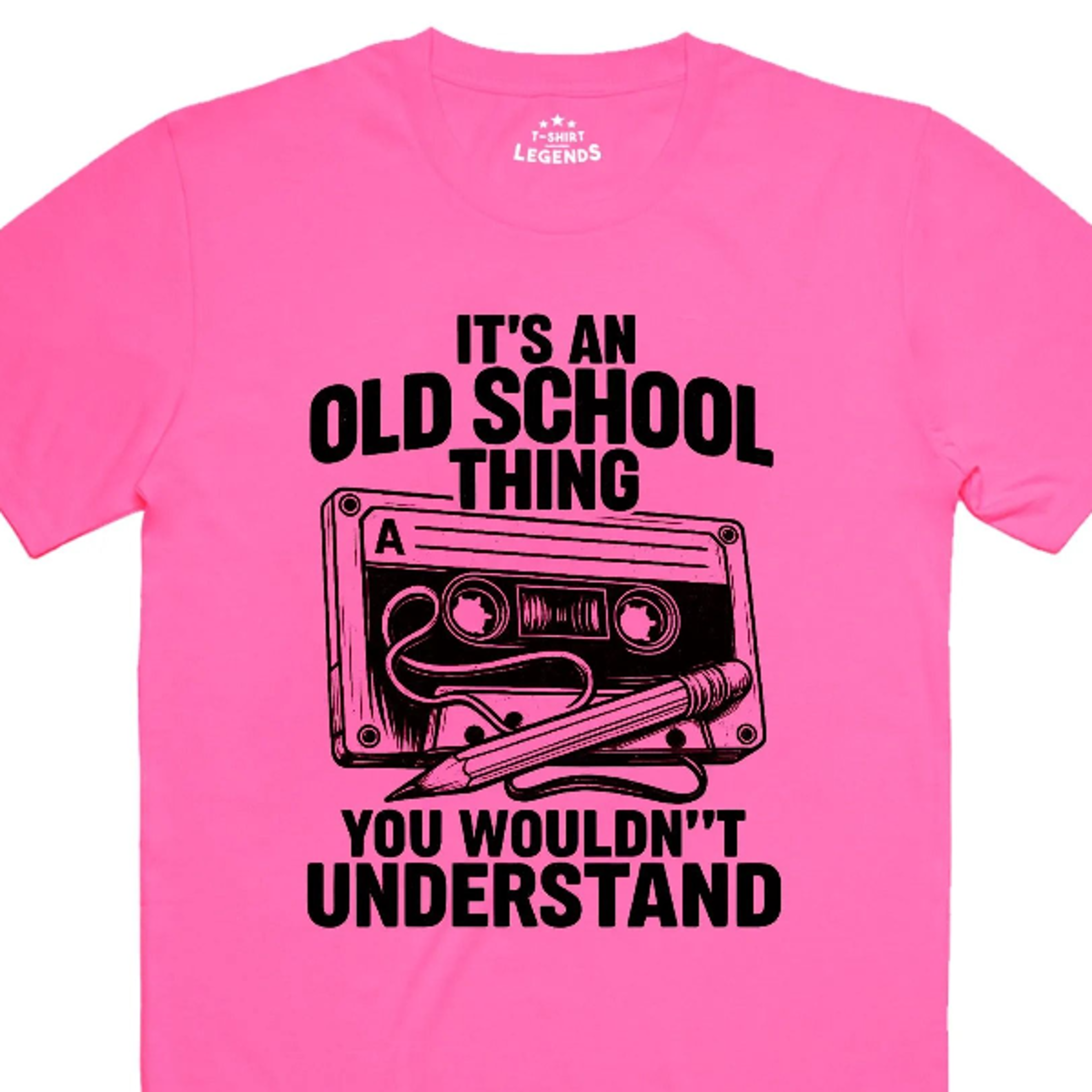 it's an old school thing cassette tape pencil funny t shirt men's retro music
