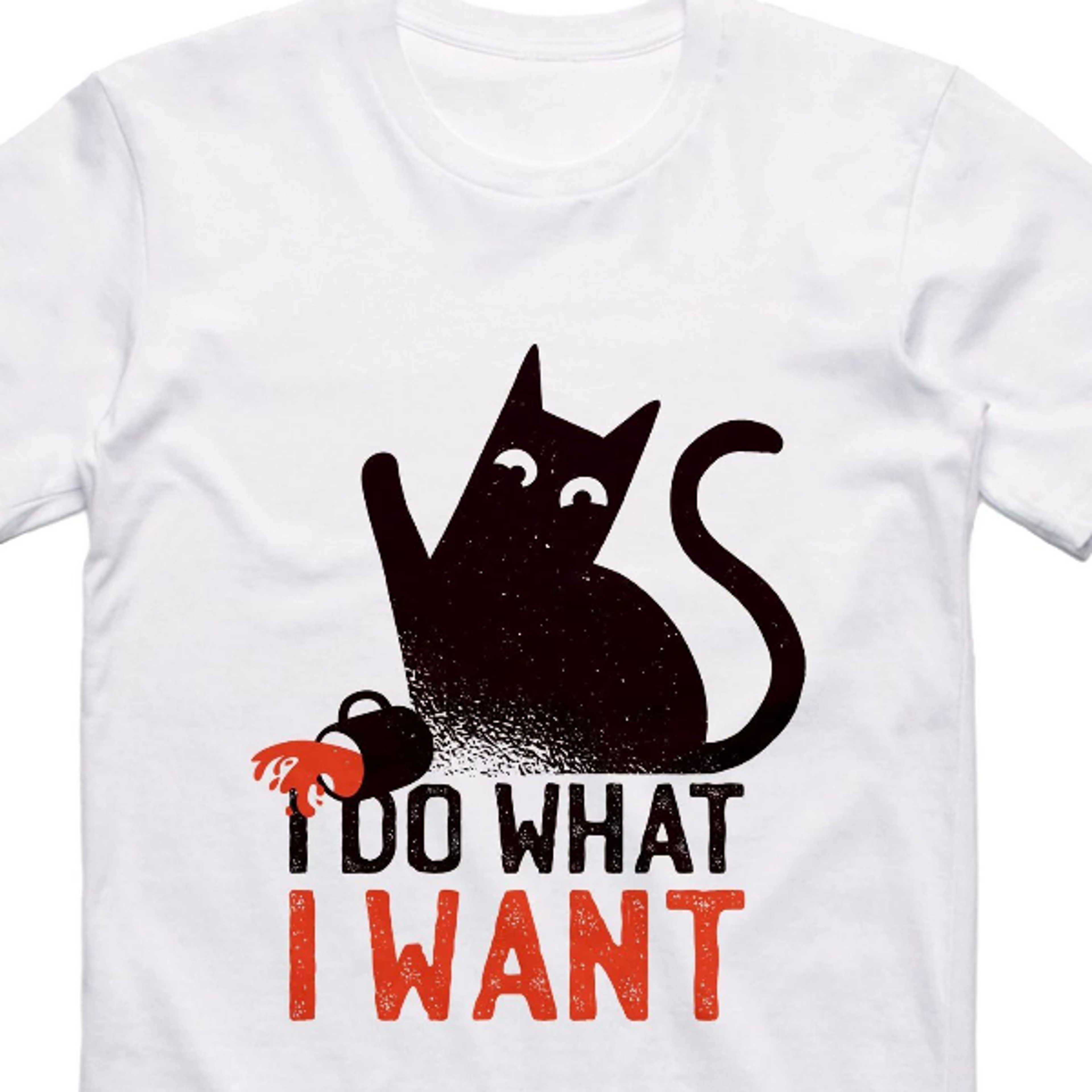 bad cat t shirt i do what i want regular fit 100% cotton tee
