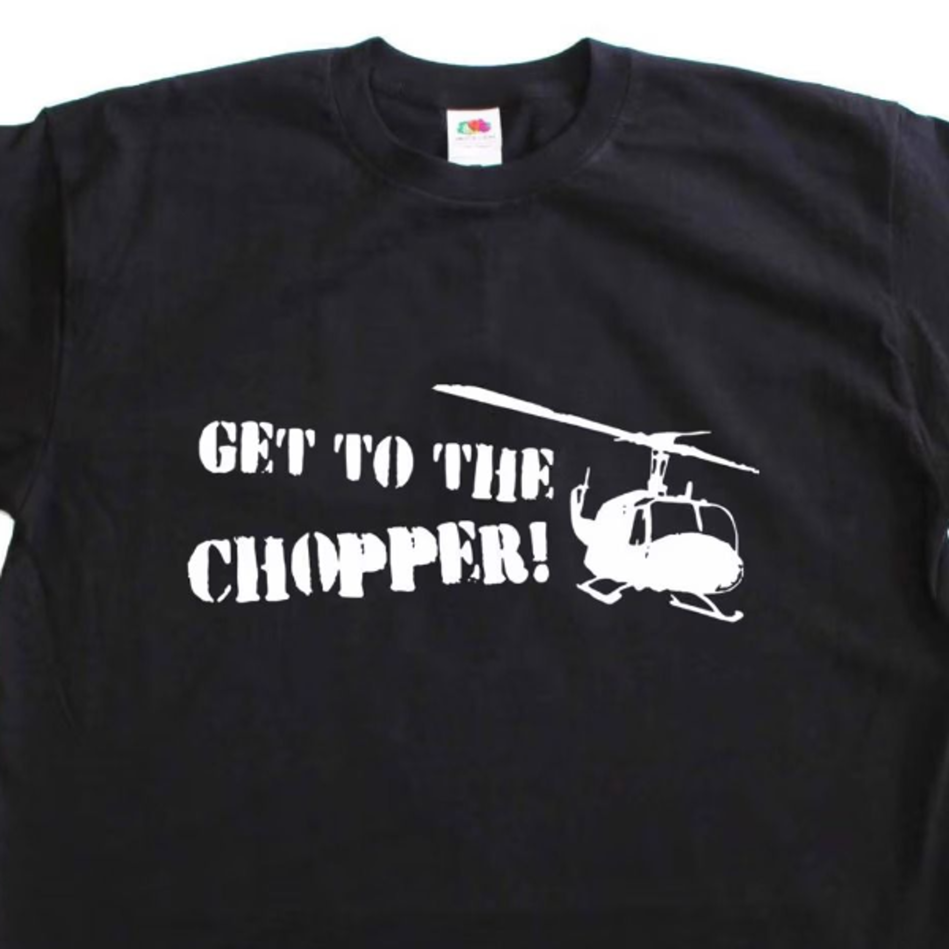 get to the chopper funny mens loose fit cotton t-shirt