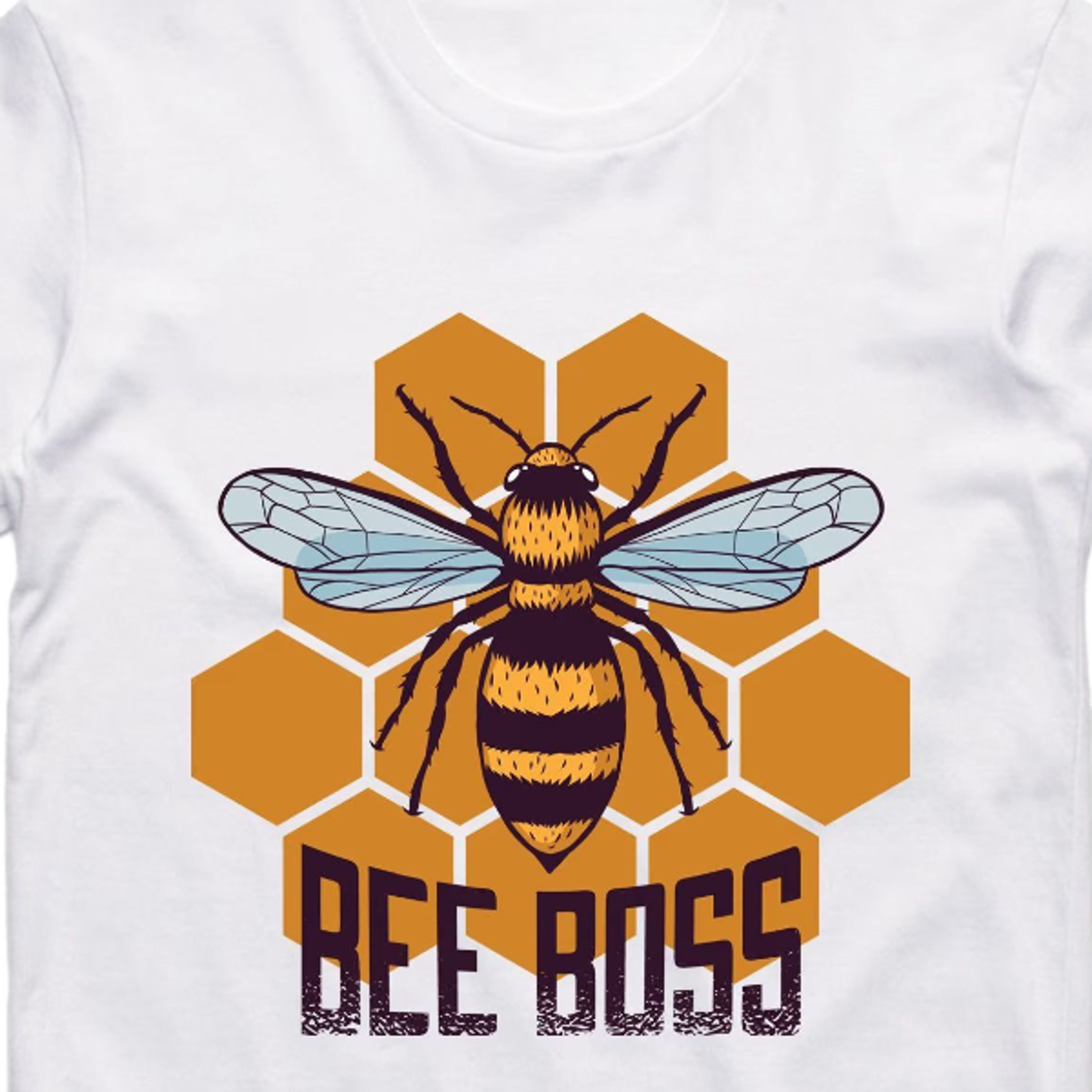 mens t-shirt funny bee boss design regular fit 100% cotton tee