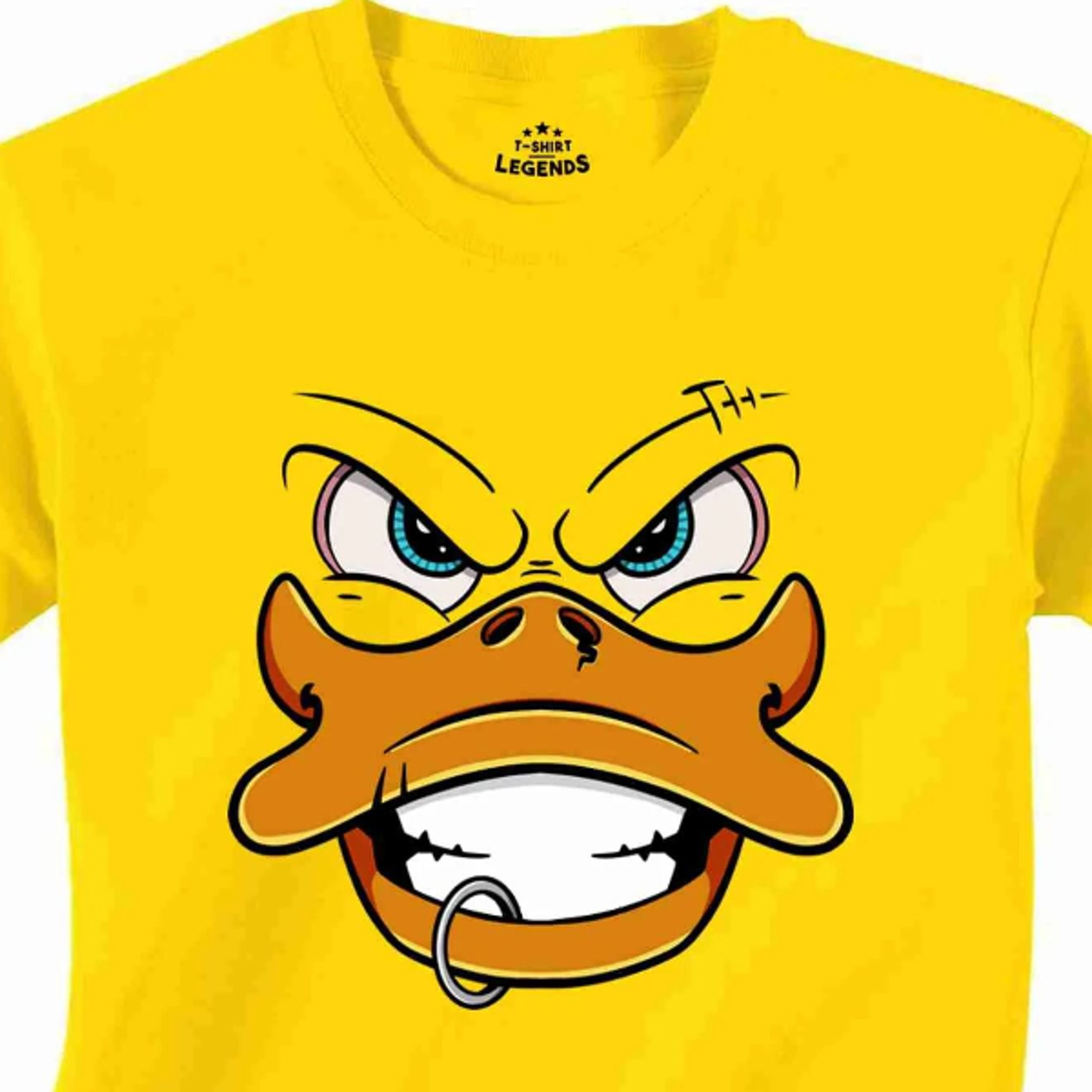 rubber duck punk grunge metal style design 100% cotton men yellow t shirt