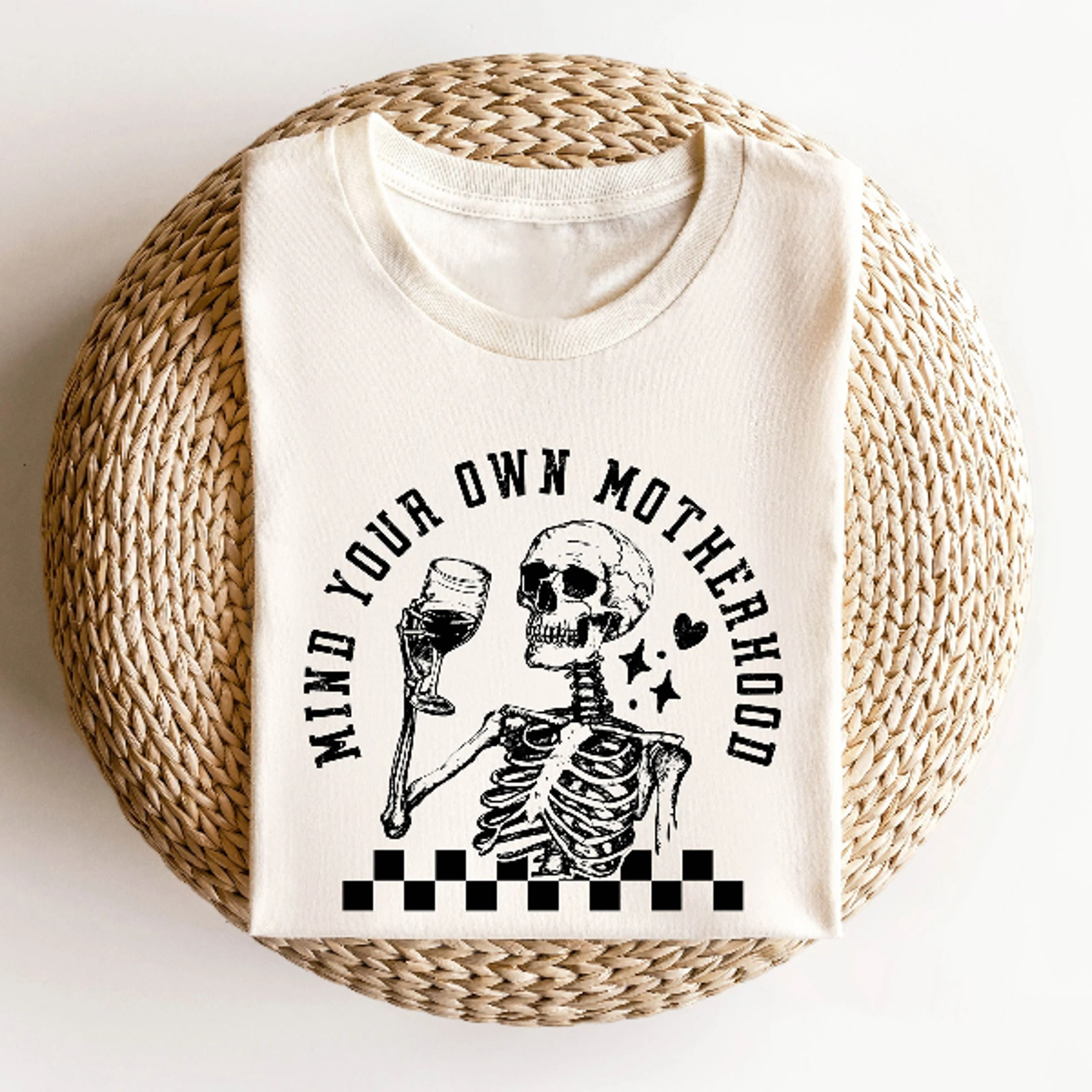 mind your own motherhood shirt funny skull mom graphic tee trendy mama t-shirt mother's day gift