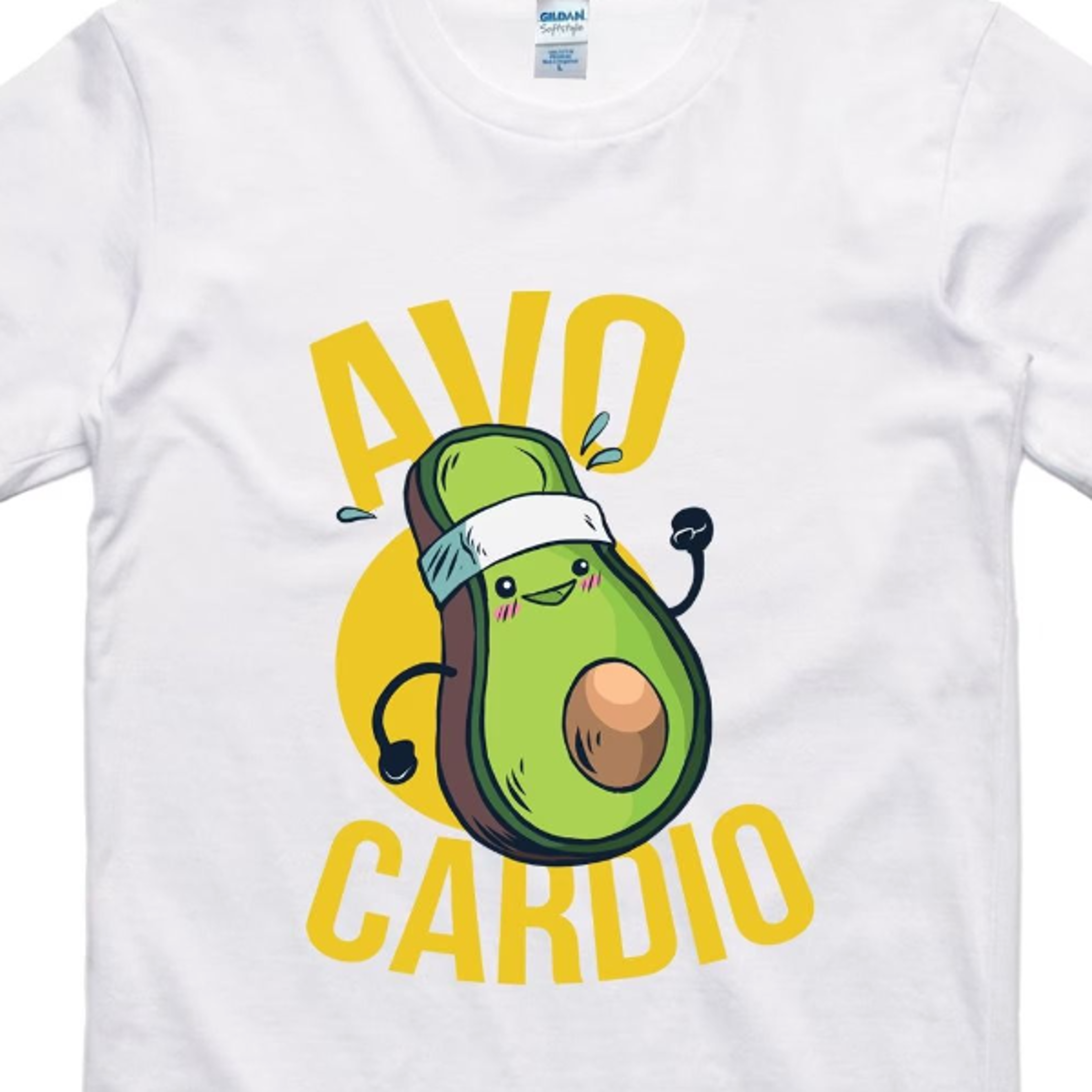 vegan vegetarian funny t shirt regular fit 100% cotton tee avo cardio