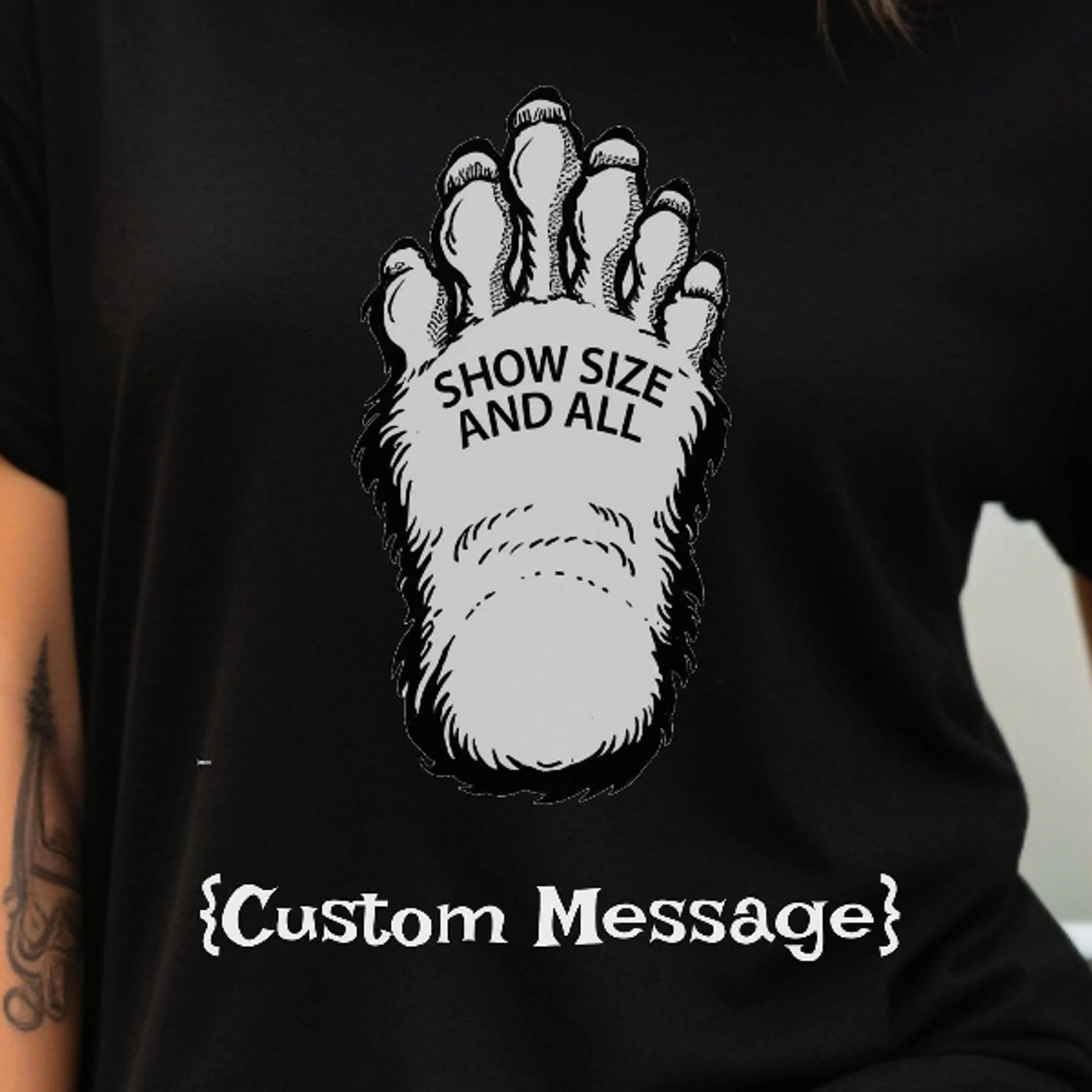 funny bigfoot shirt sasquatch "shoe size" graphic tee