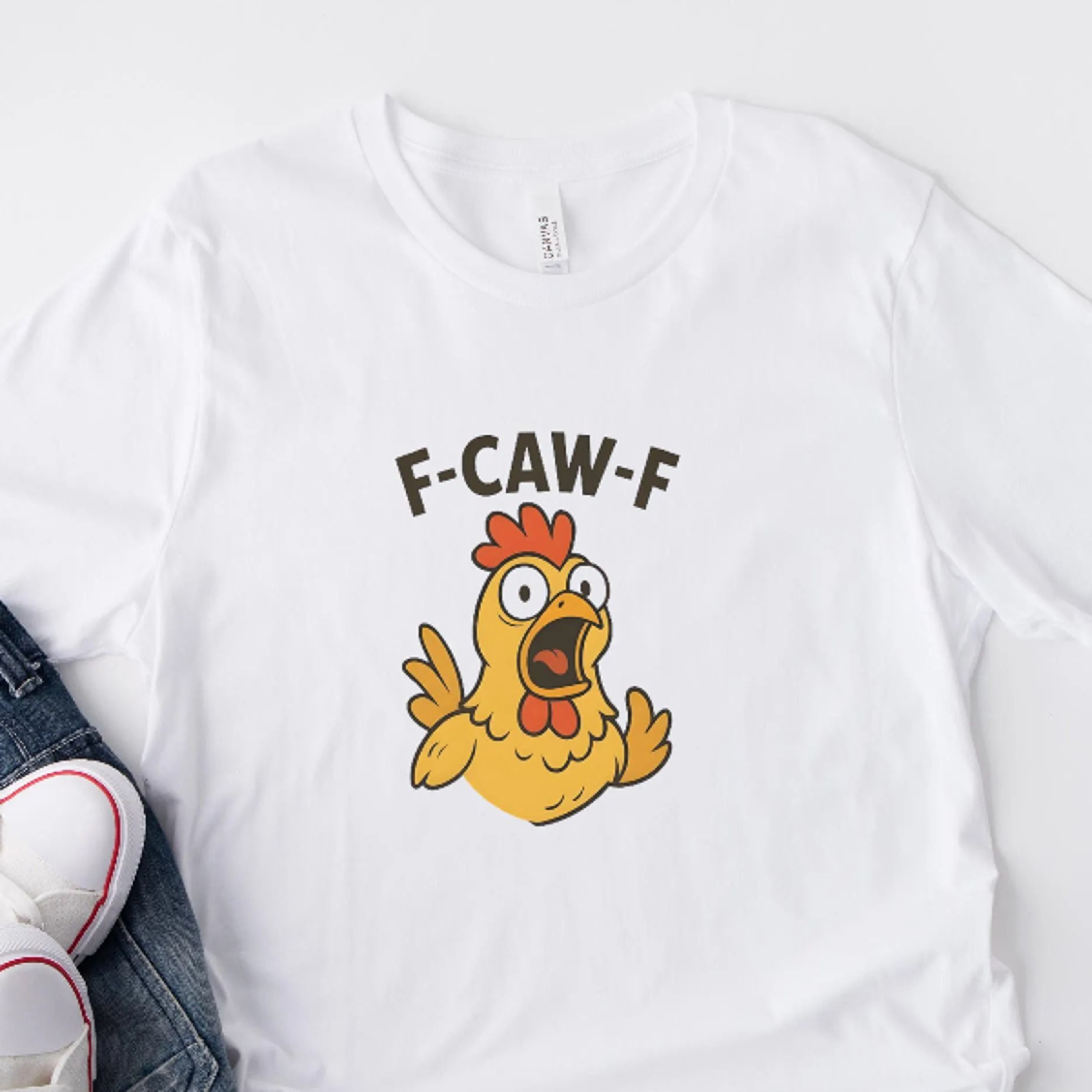 f-caw-f chicken shirt, funny sarcastic graphic tee