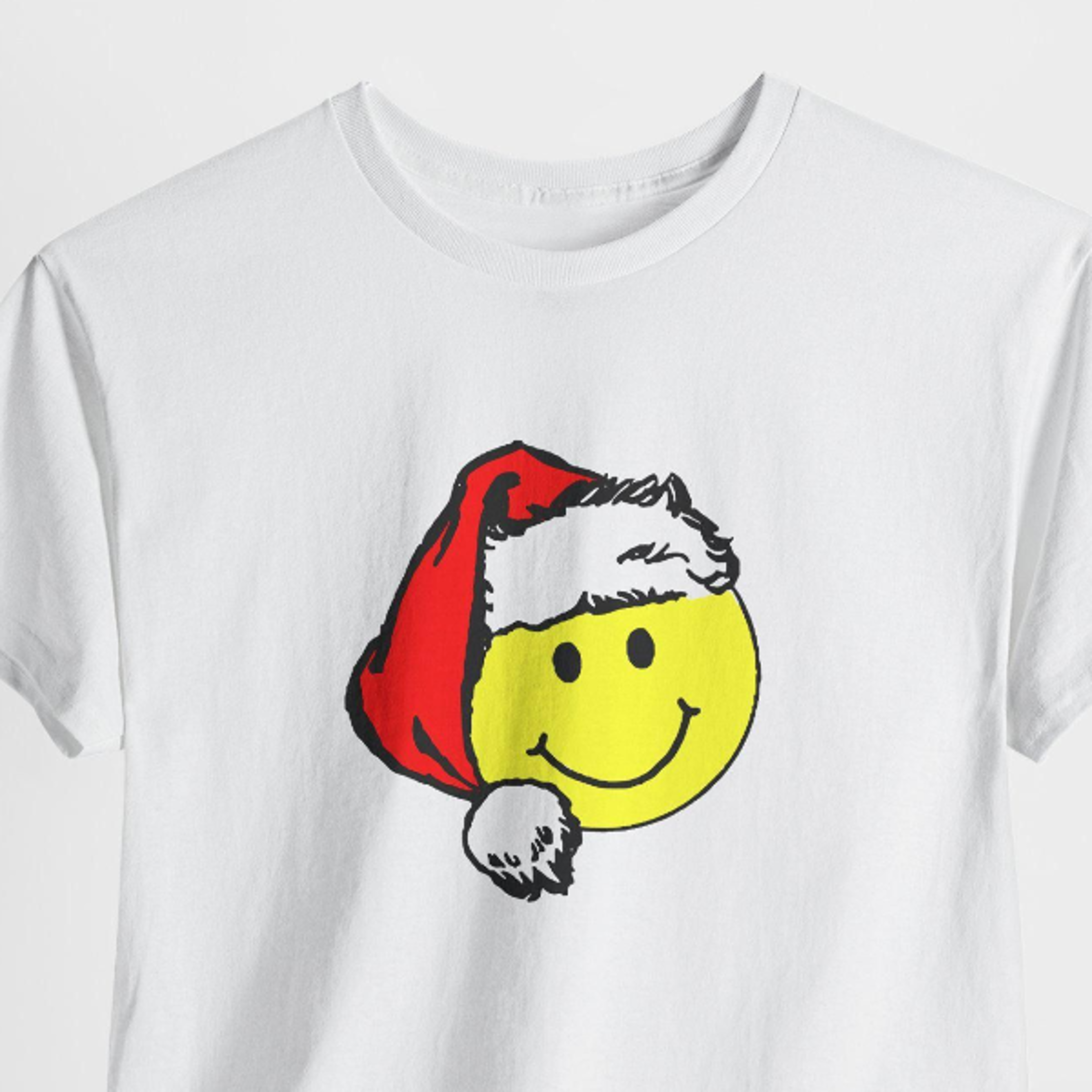 santa smiley from a vintage sticker pack tshirt