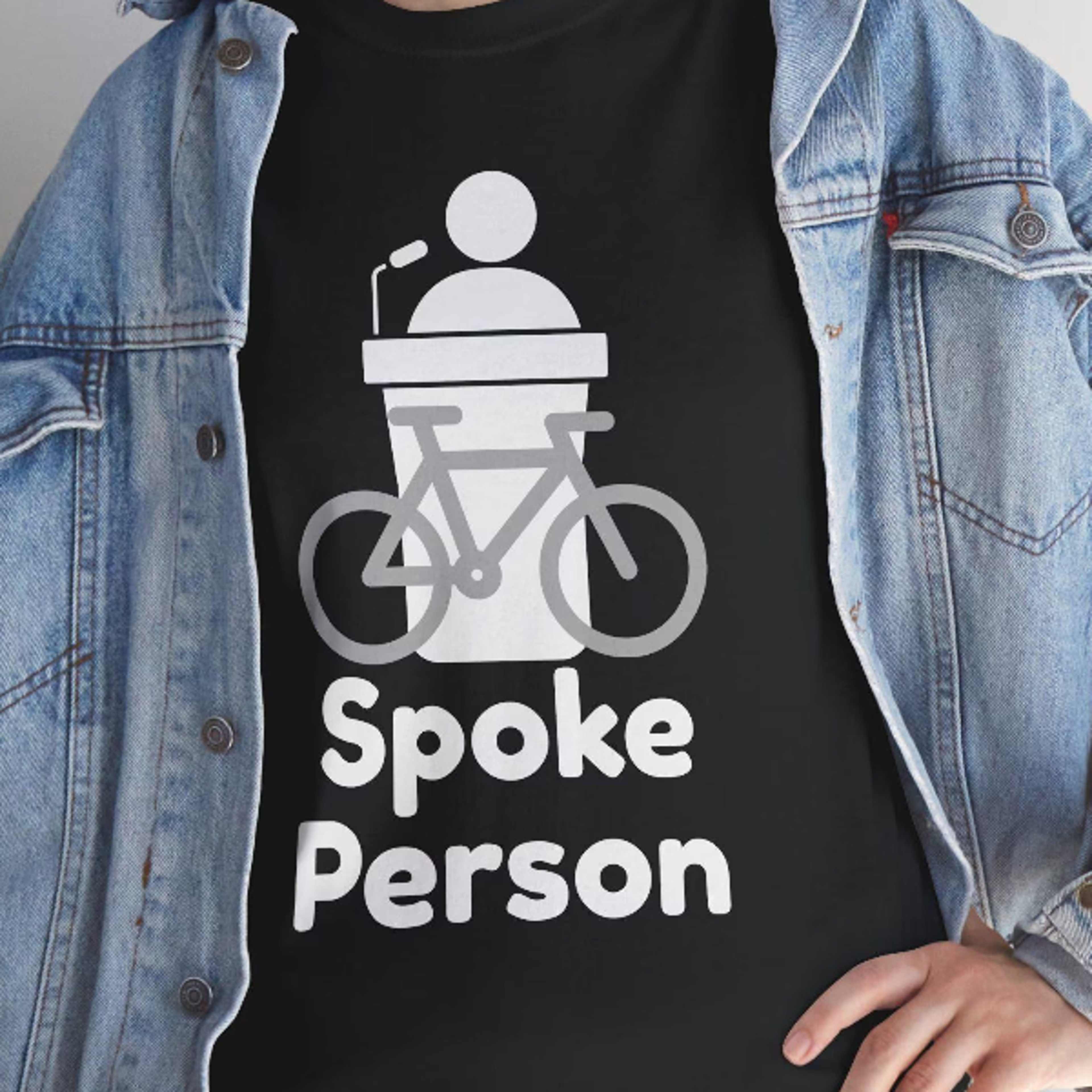 funny 'spoke person' cyclist t-shirt, cycling pun gift