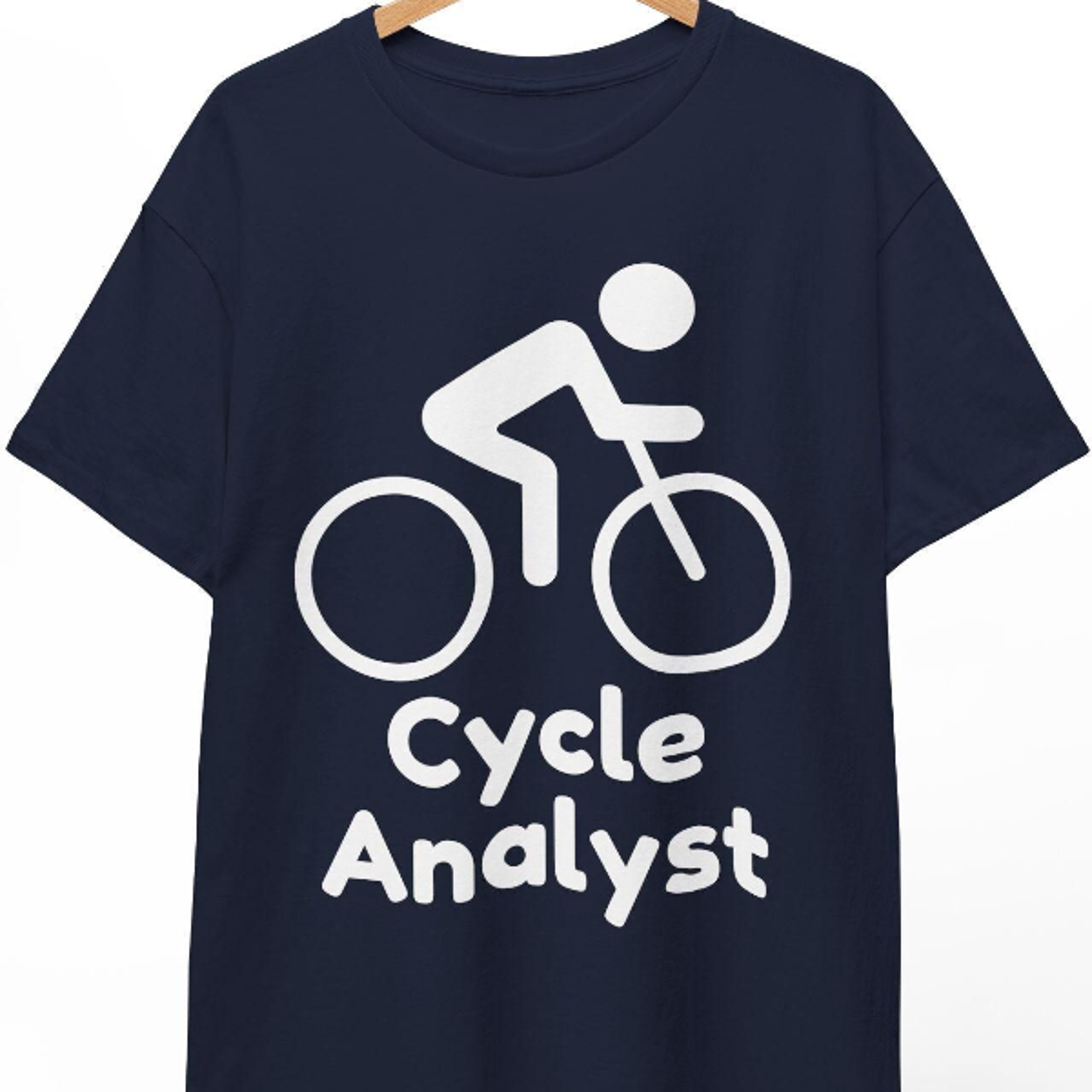 funny cyclist analyst t-shirt, pun shirt