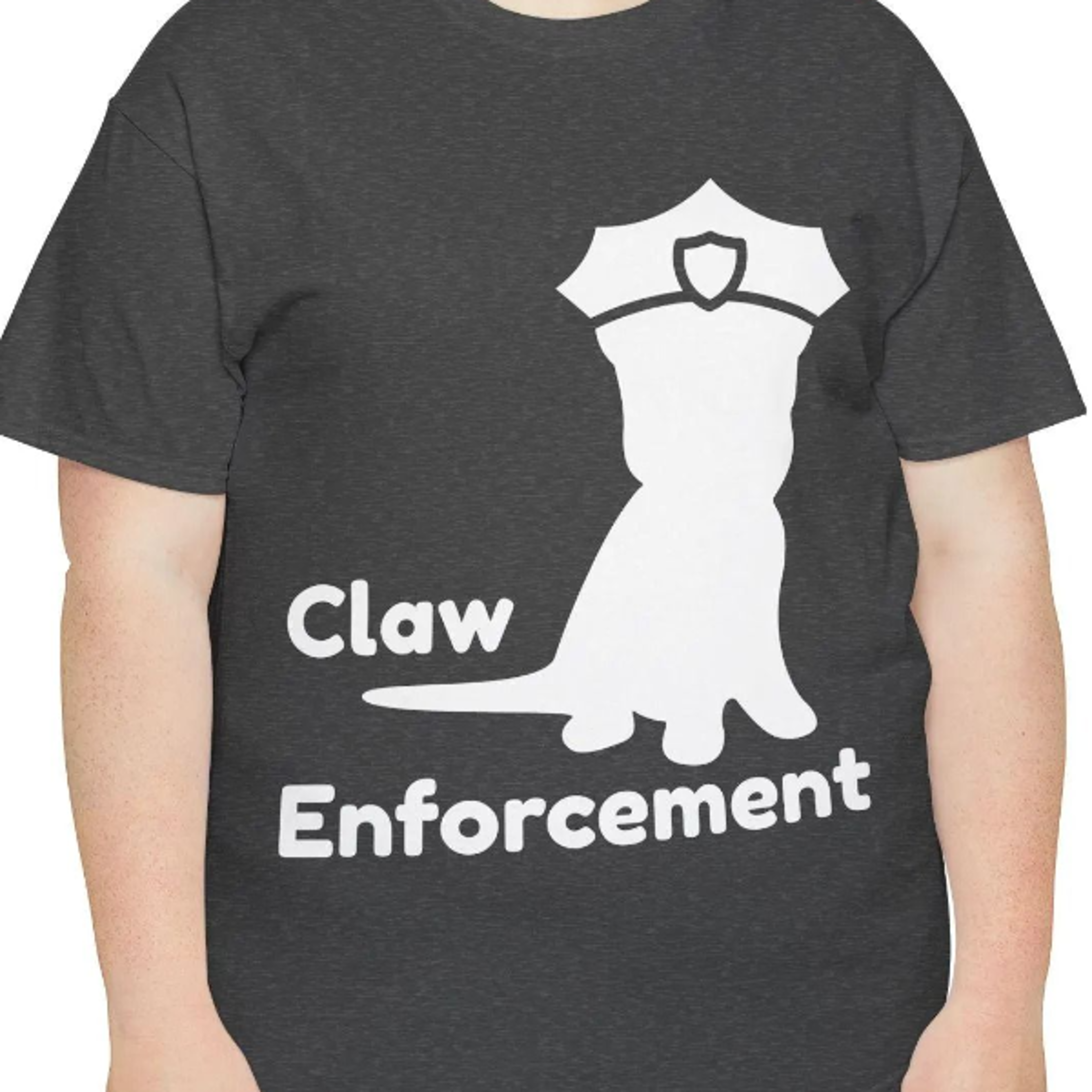 funny "claw enforcement" cat police officer t-shirt, gift for cat lovers