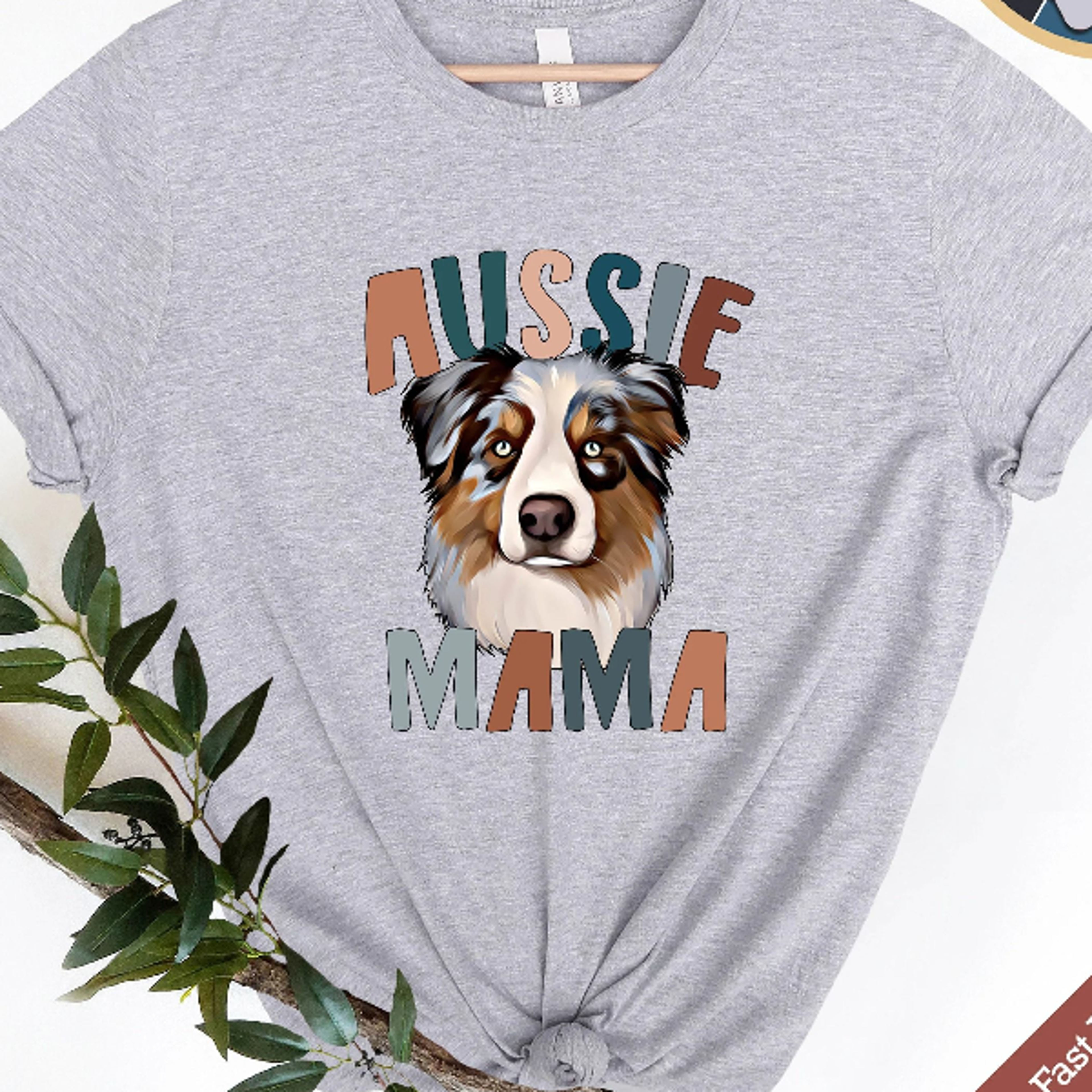 aussie mama t-shirt, australian shepherd dog mom gift, cute dog lover graphic tee