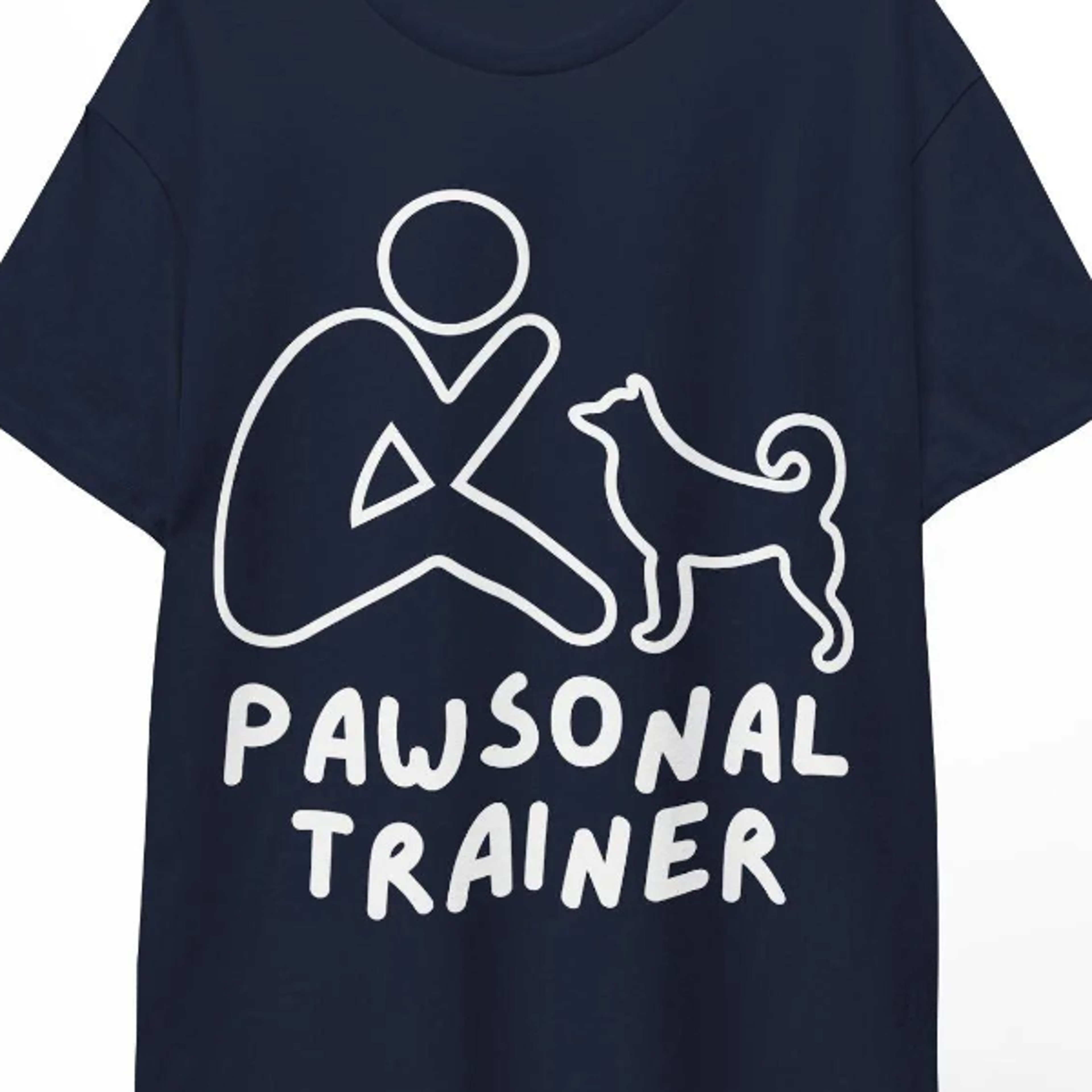 funny dog personal trainer t-shirt, "pawsonal trainer" pun shirt