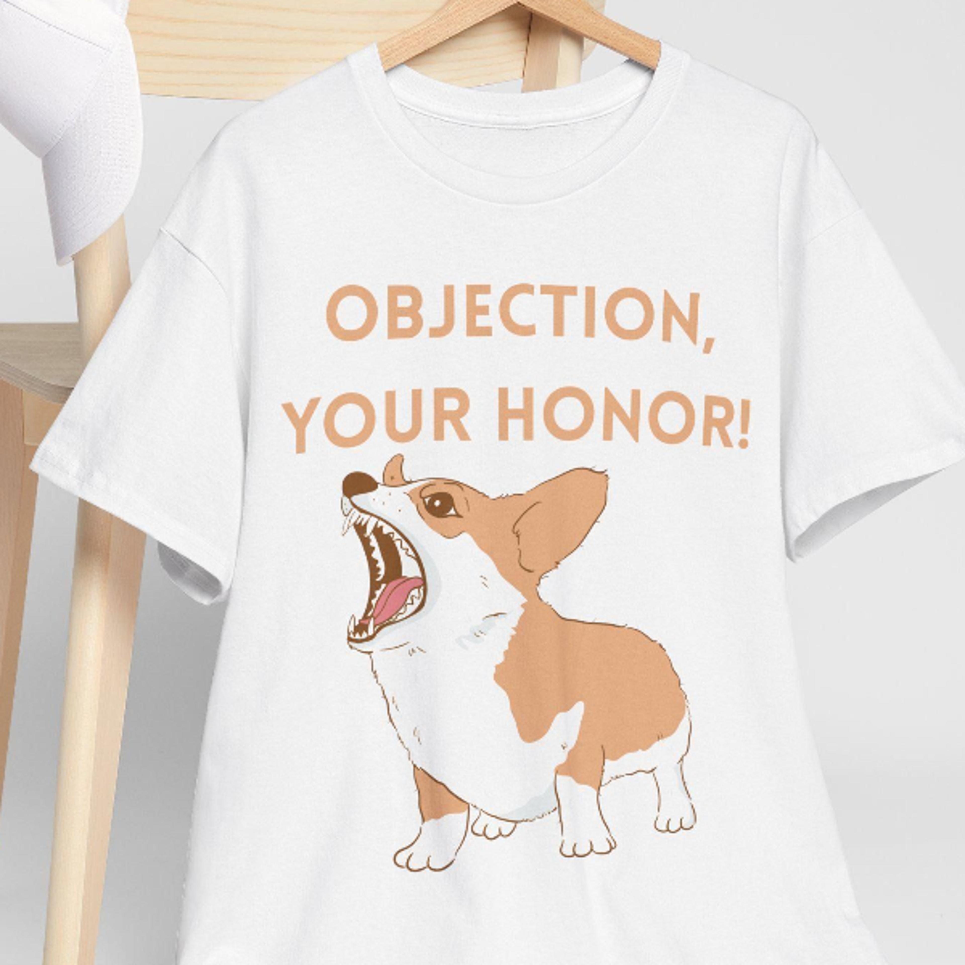 funny dog lawyer t-shirt, "objection, your honor!"