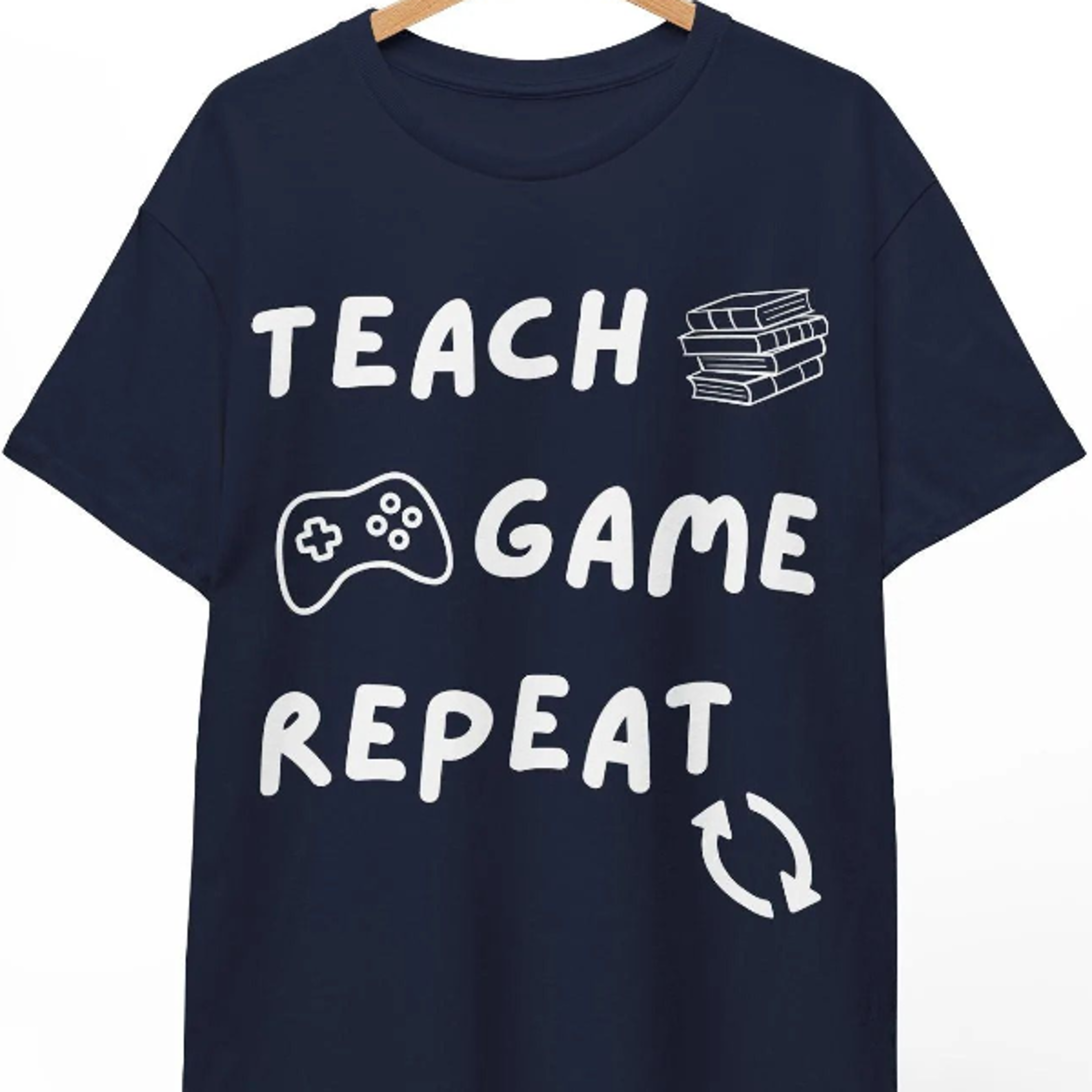 teach game repeat t-shirt, funny gamer teacher gift