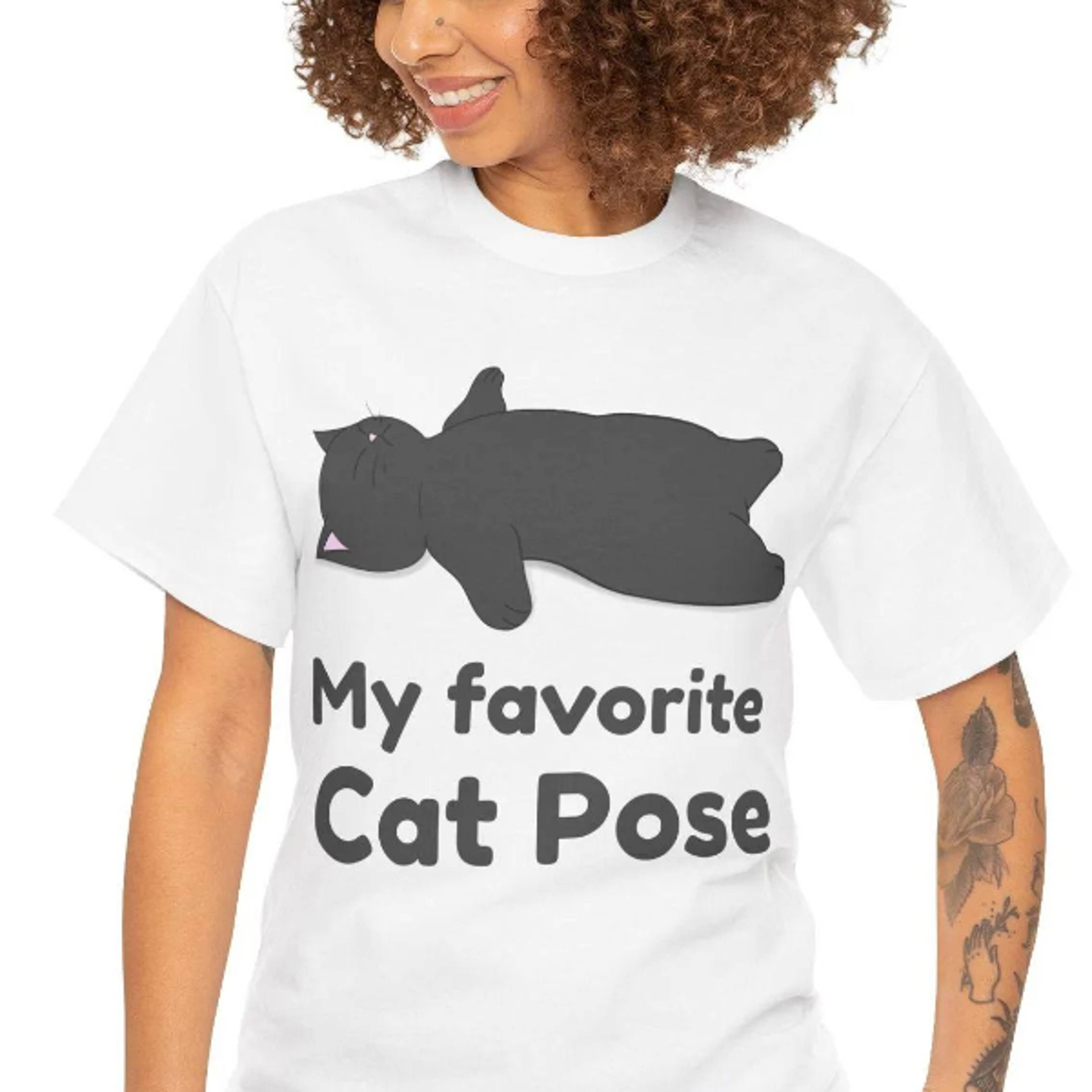 funny cat pose shirt, kitten yoga tee, pet lover gift