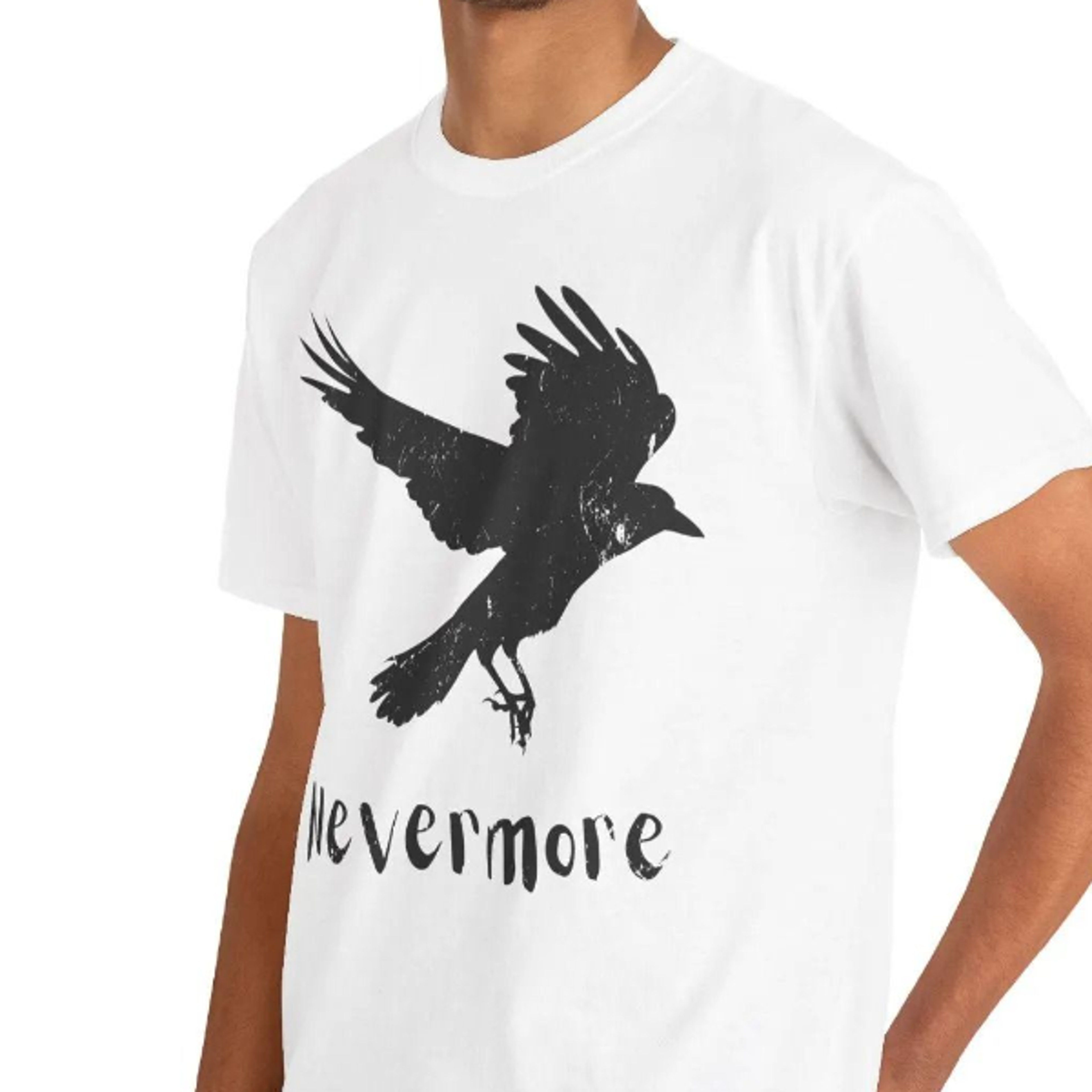 raven 'nevermore' t-shirt, edgar allan poe gift