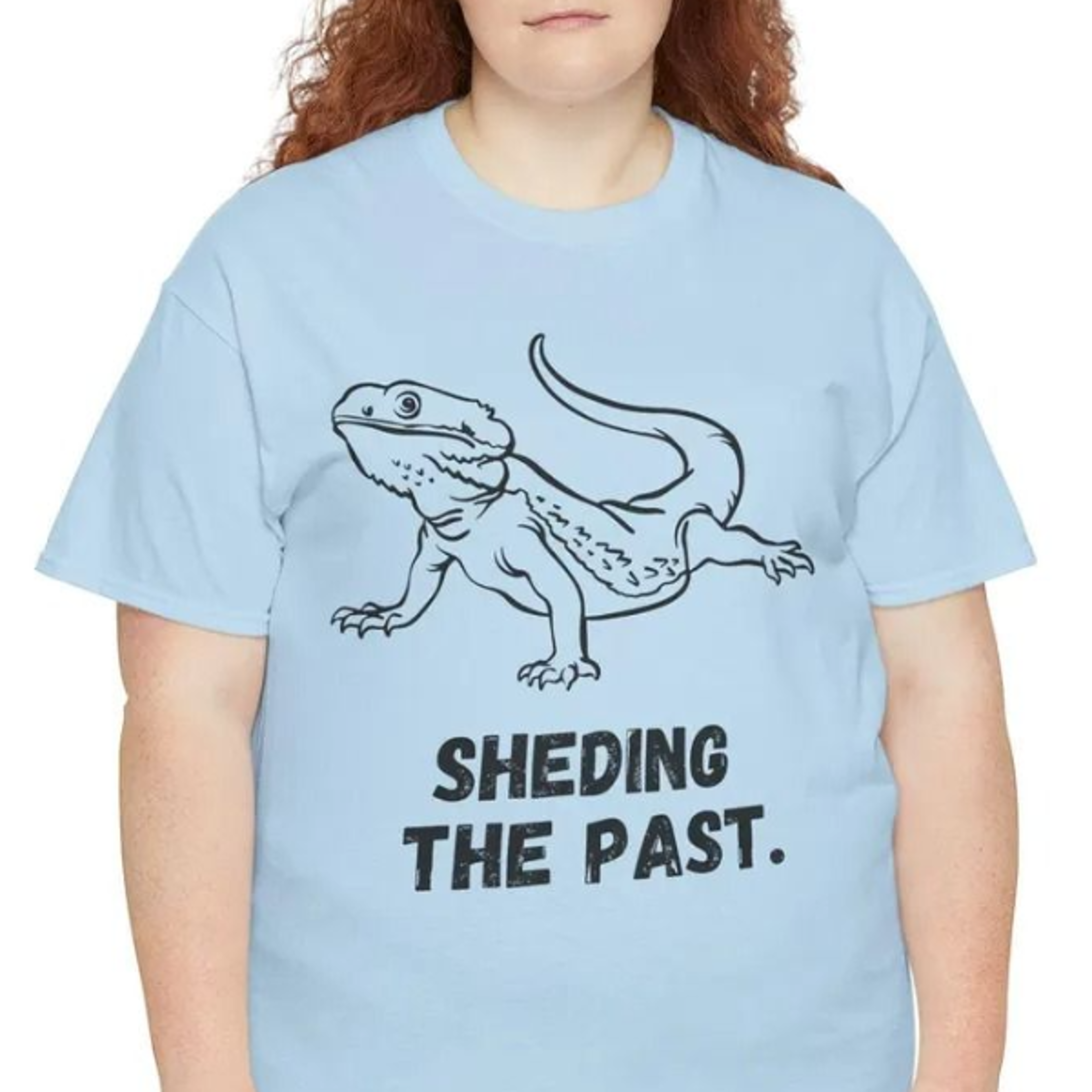 funny lizard lover t-shirt, "sheding the past" sarcastic tee
