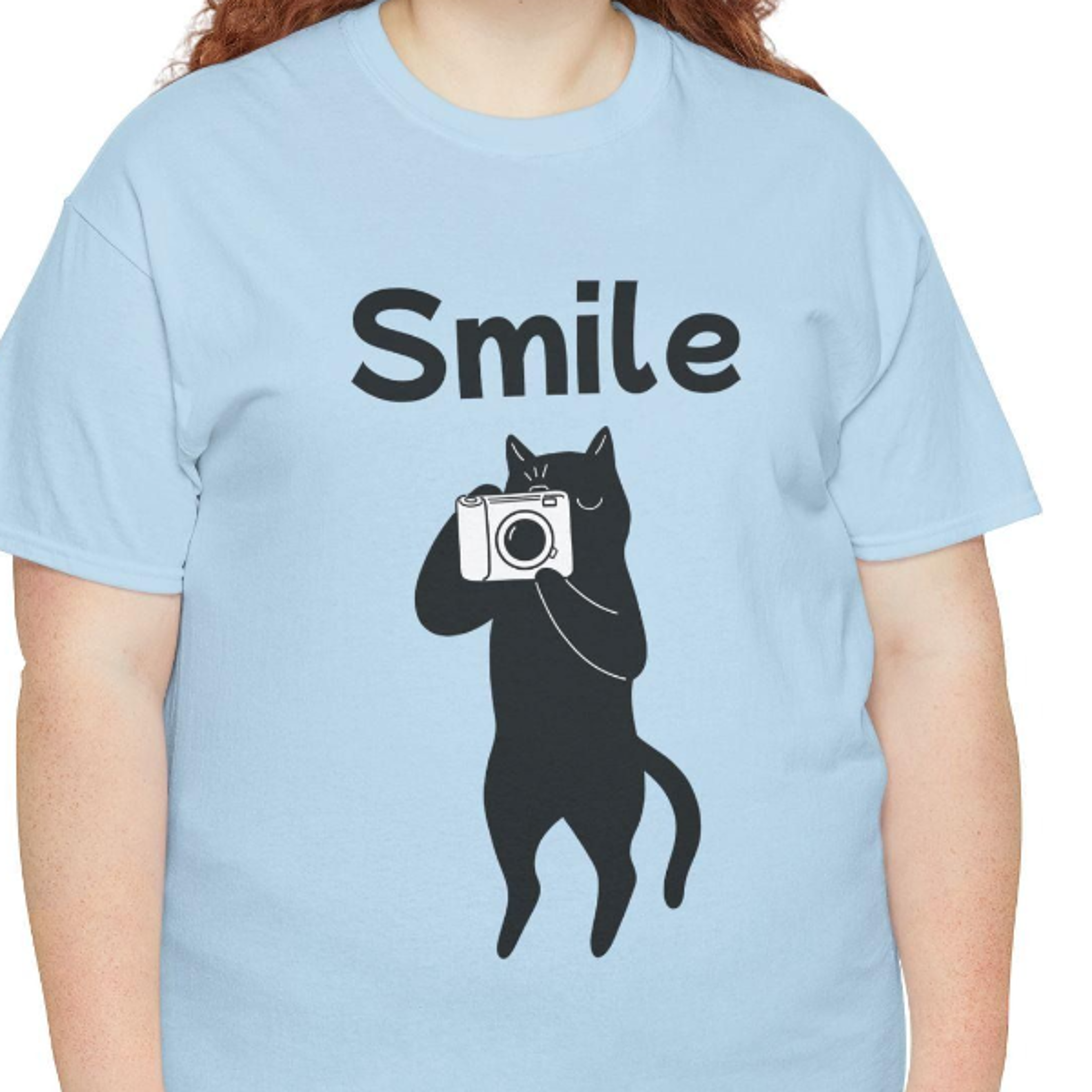 funny cat lover t-shirt, "smile" cat mom shirt
