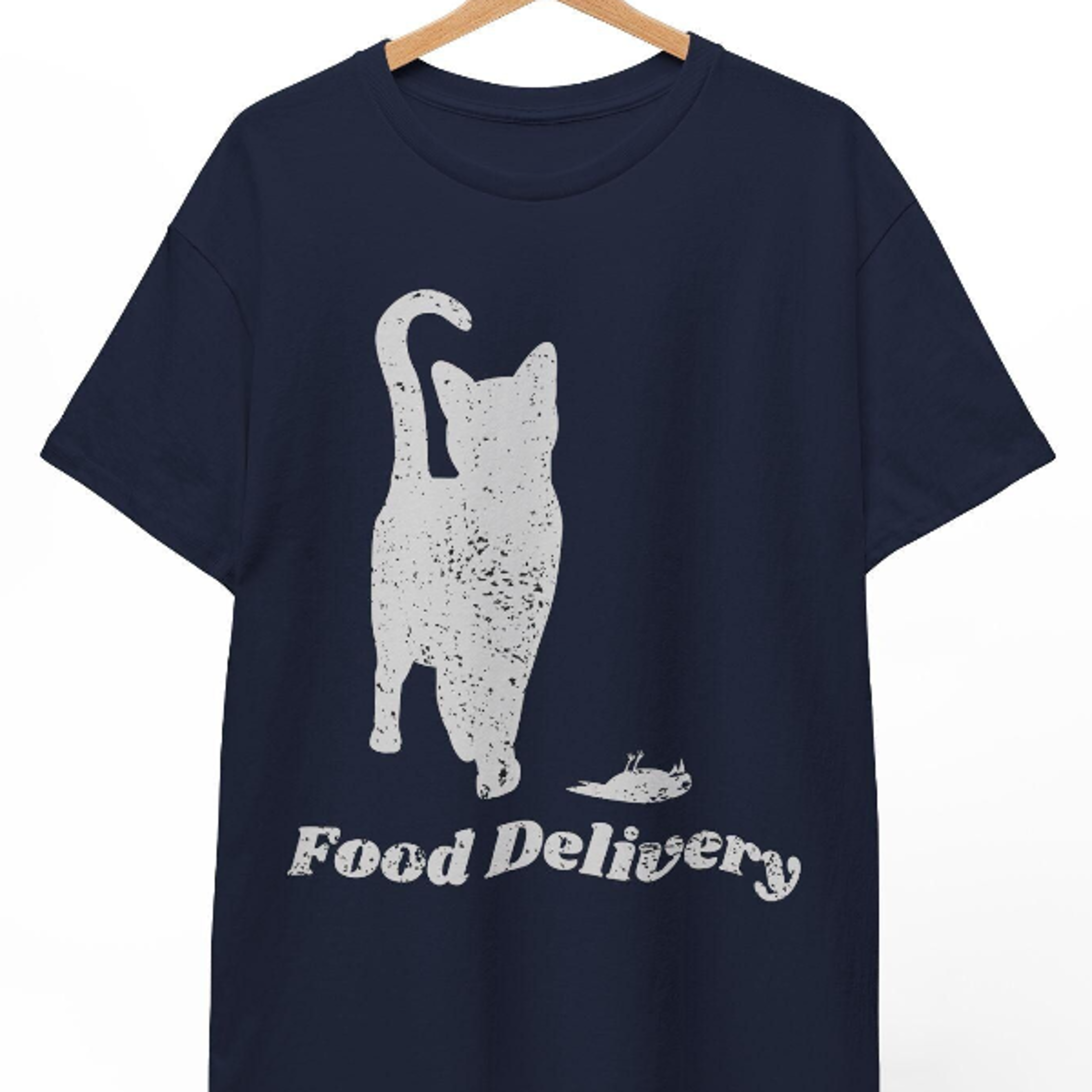 funny cat "food delivery" t-shirt, sarcastic cat lover tee