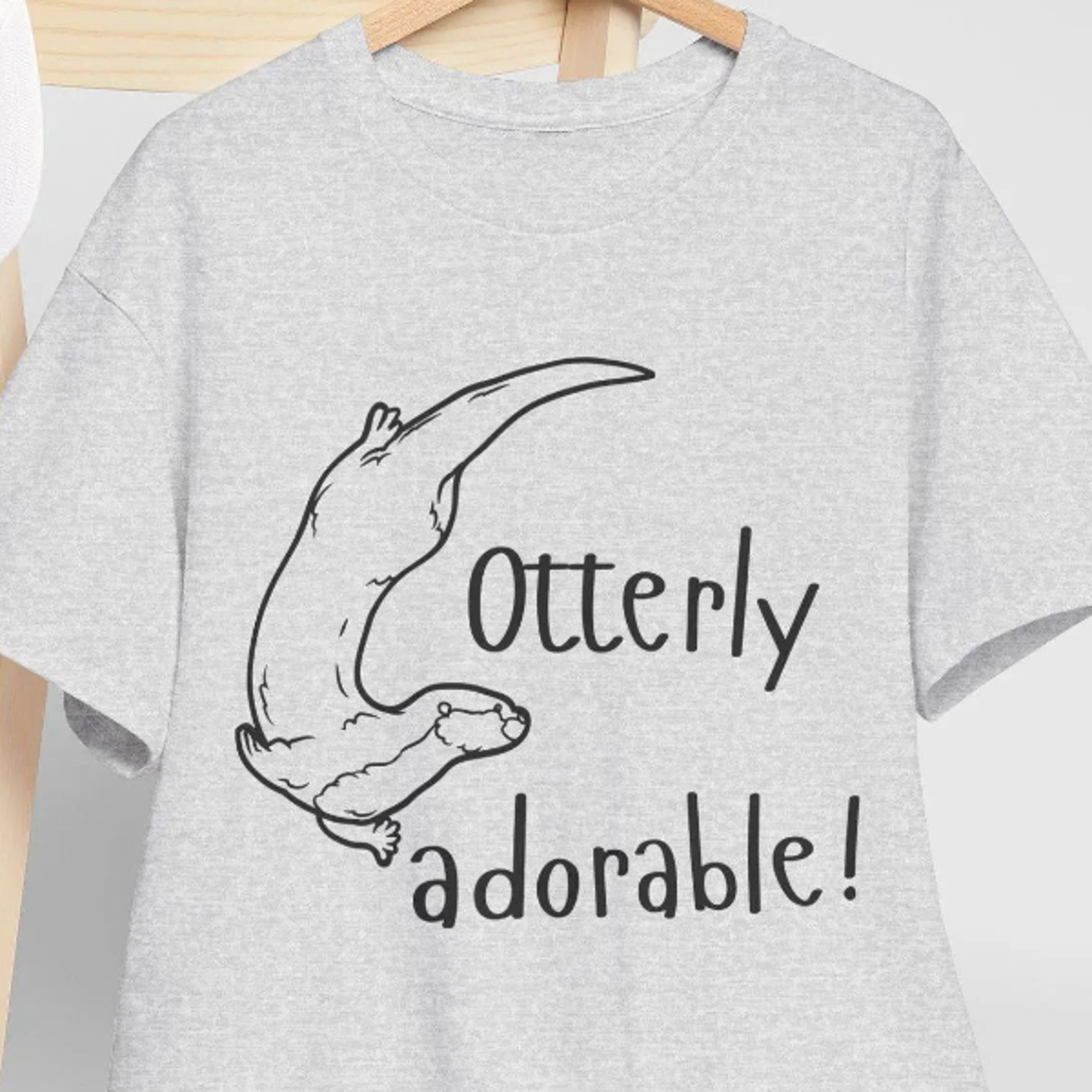 funny otter lover t-shirt, animal pun shirt, t-shirt "otterly adorable!"
