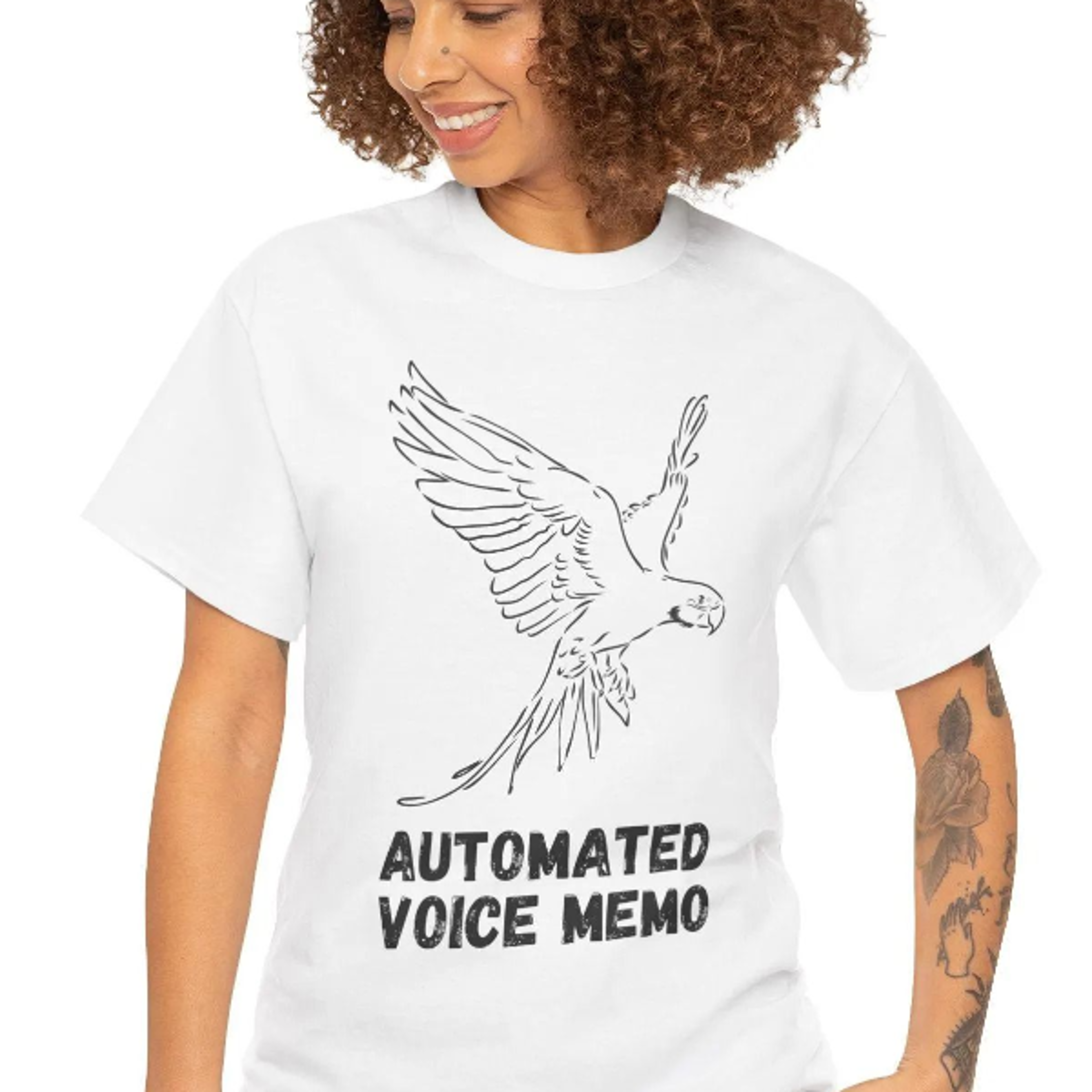 funny parrot lover t-shirt, sarcastic automated voice memo tee