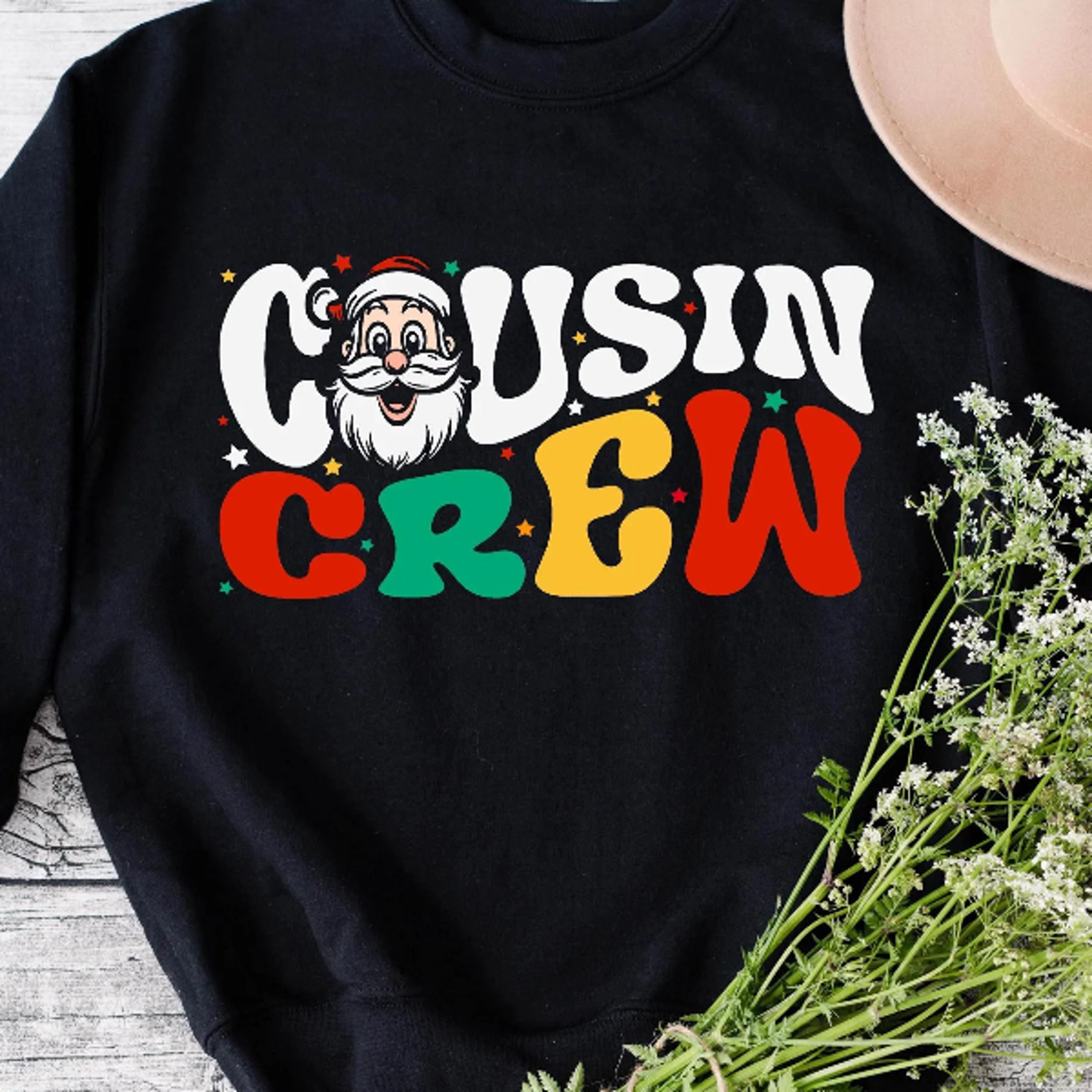 cousin crew christmas sweatshirt, matching family team shirt, holiday crewneck gift