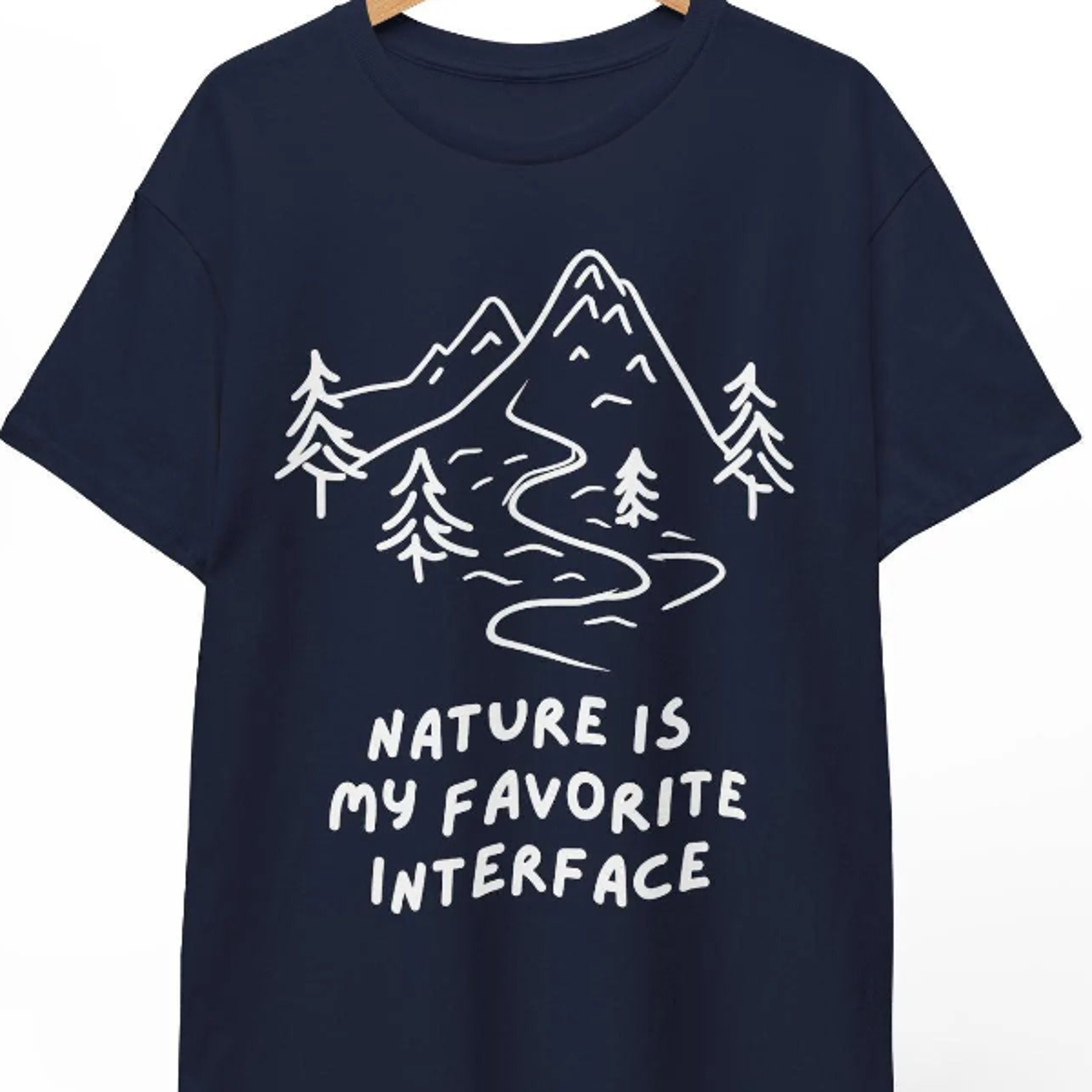 funny hiking t-shirt, nature interface pun, it gift